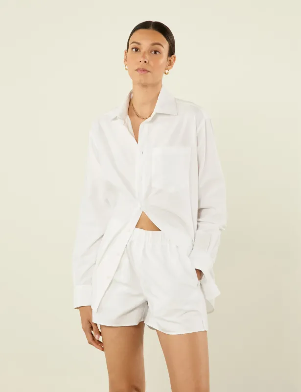 The Classic: Oxford Shirt & Boxer Set, White sold by With Nothing Underneath