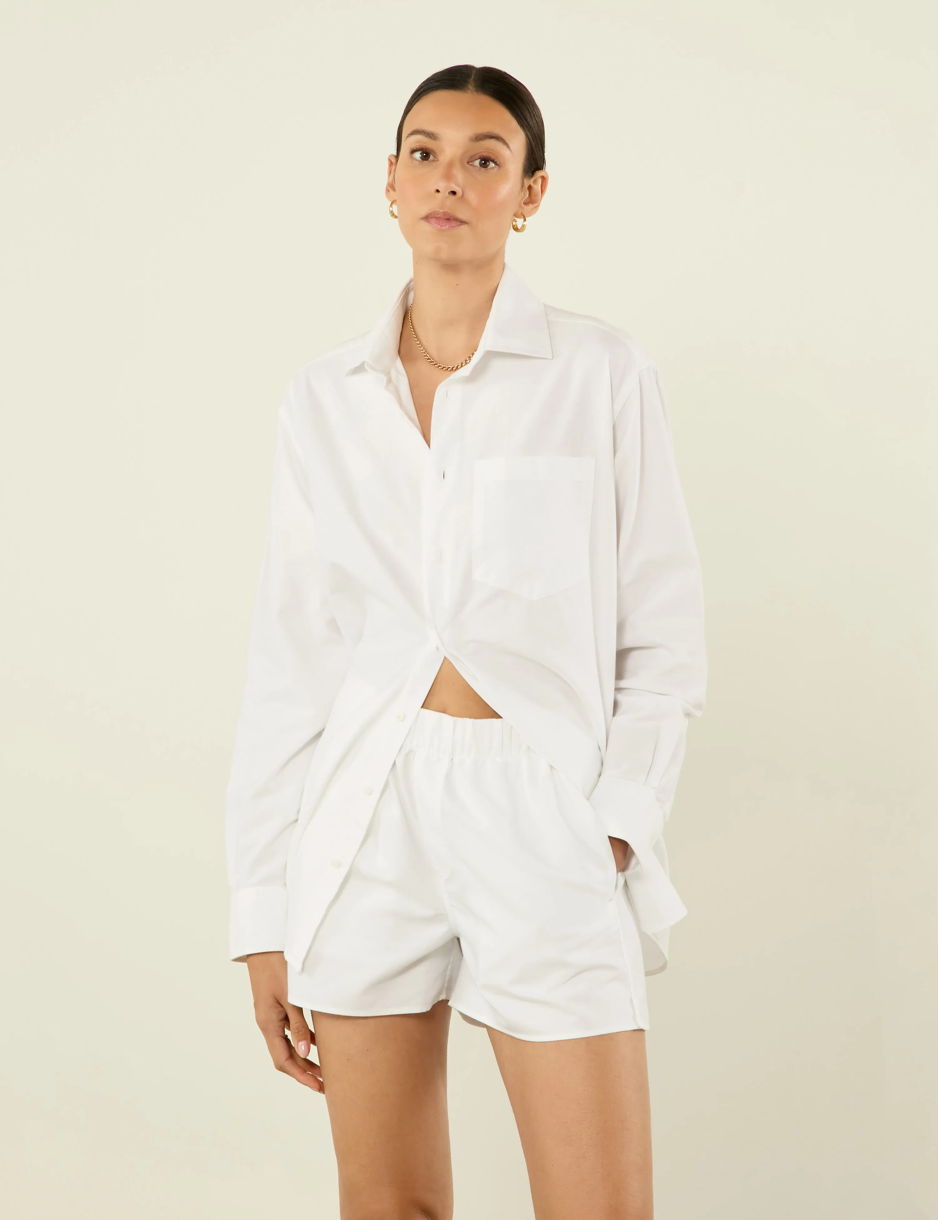 The Classic: Oxford Shirt & Boxer Set, White sold by With Nothing Underneath