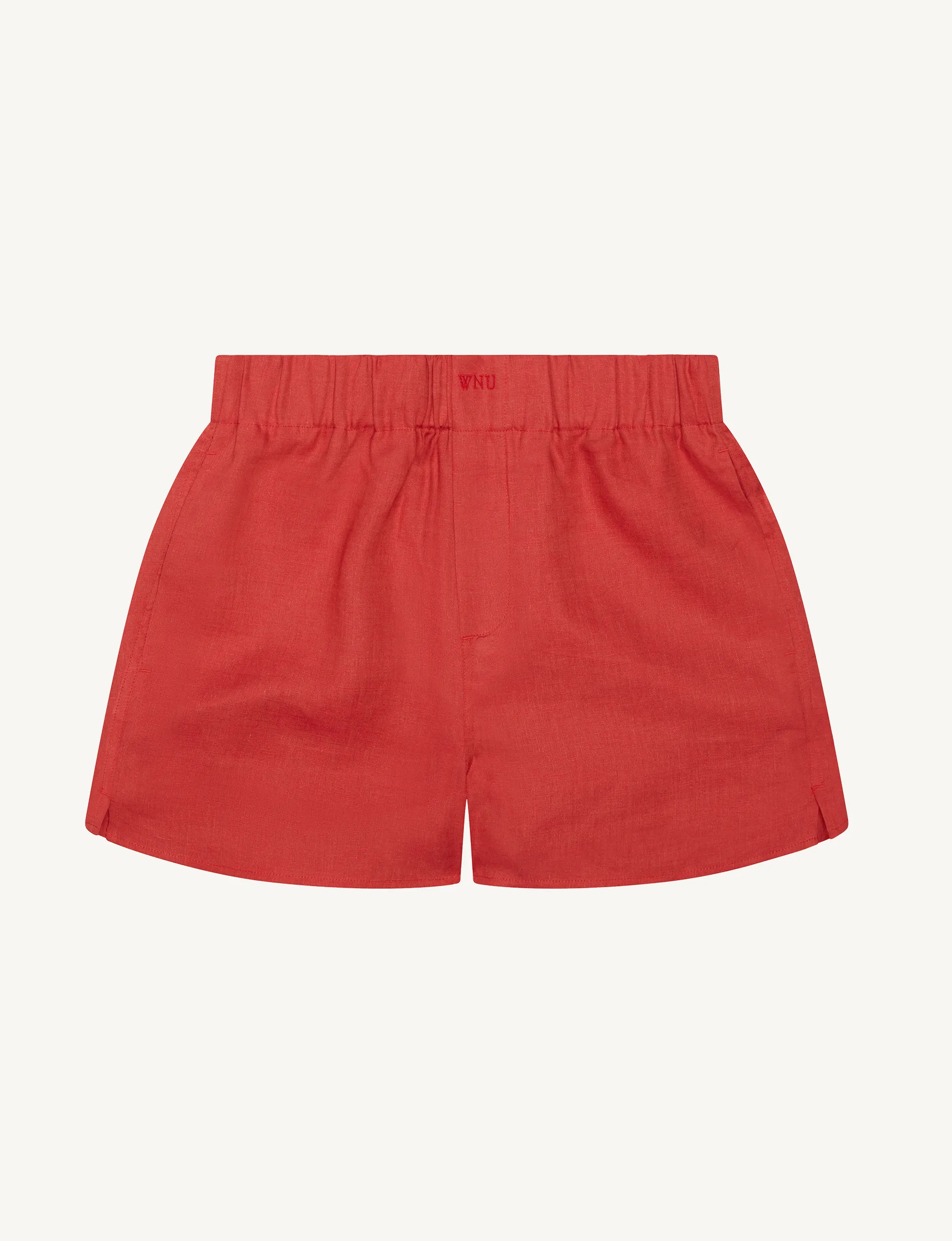 The Boyfriend: Linen Shirt & Boxer Set, Cardinal Red sold by With Nothing Underneath product image thumbnail 4