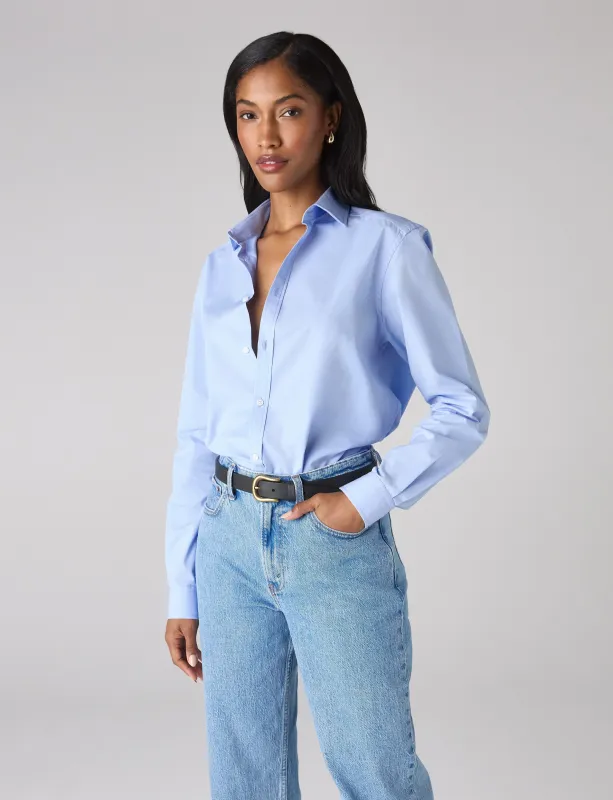 The Classic: Fine Poplin, Sky Blue sold by With Nothing Underneath