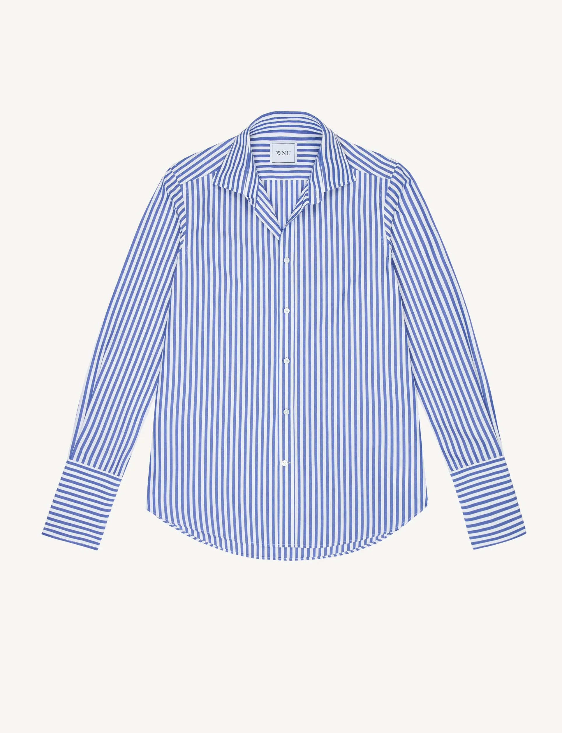 The Boyfriend Exaggerated Cuff: Fine Poplin, Royal Blue Stripe sold by With Nothing Underneath product image thumbnail 3