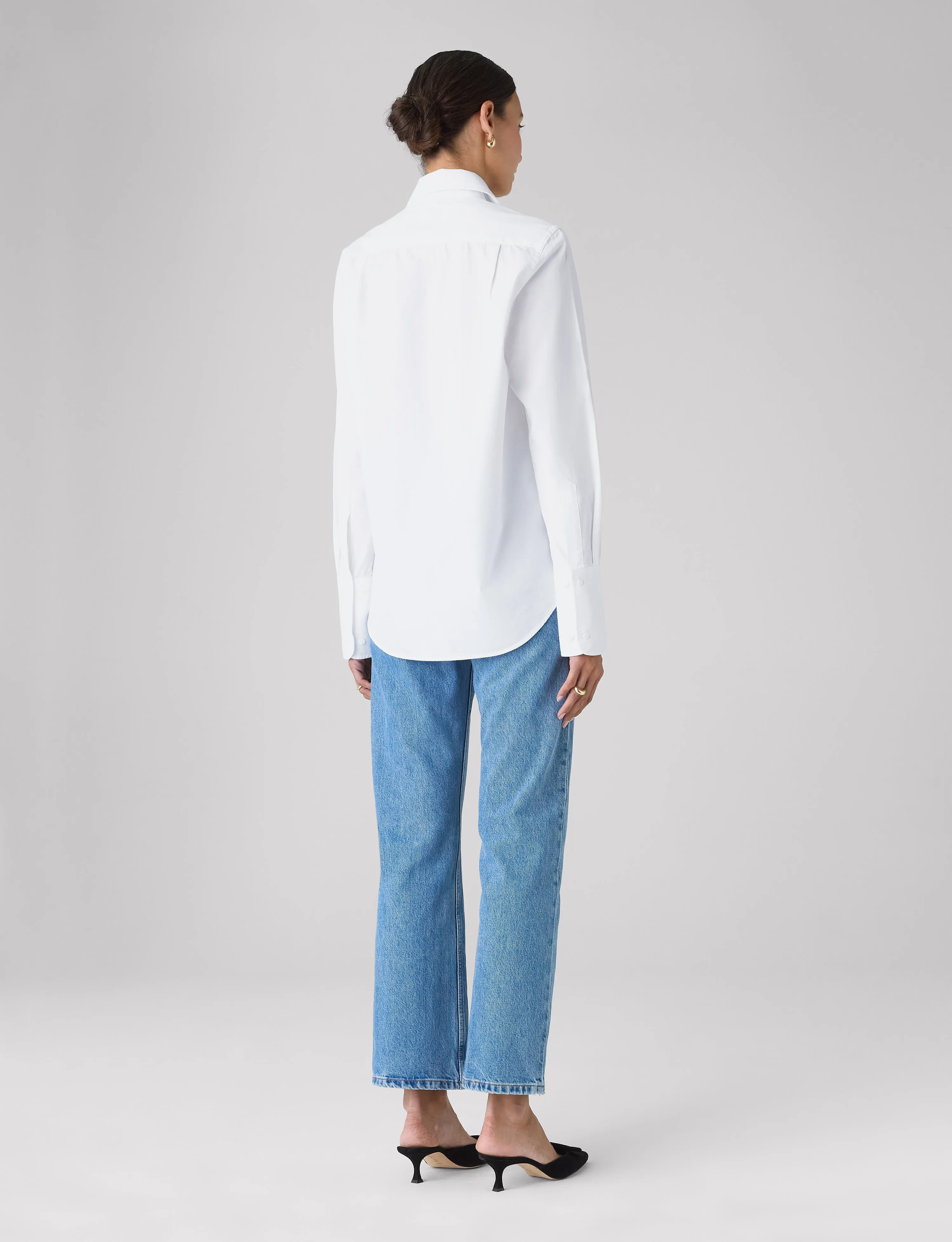 The Boyfriend Exaggerated Cuff: Fine Poplin, White sold by With Nothing Underneath product image thumbnail 5