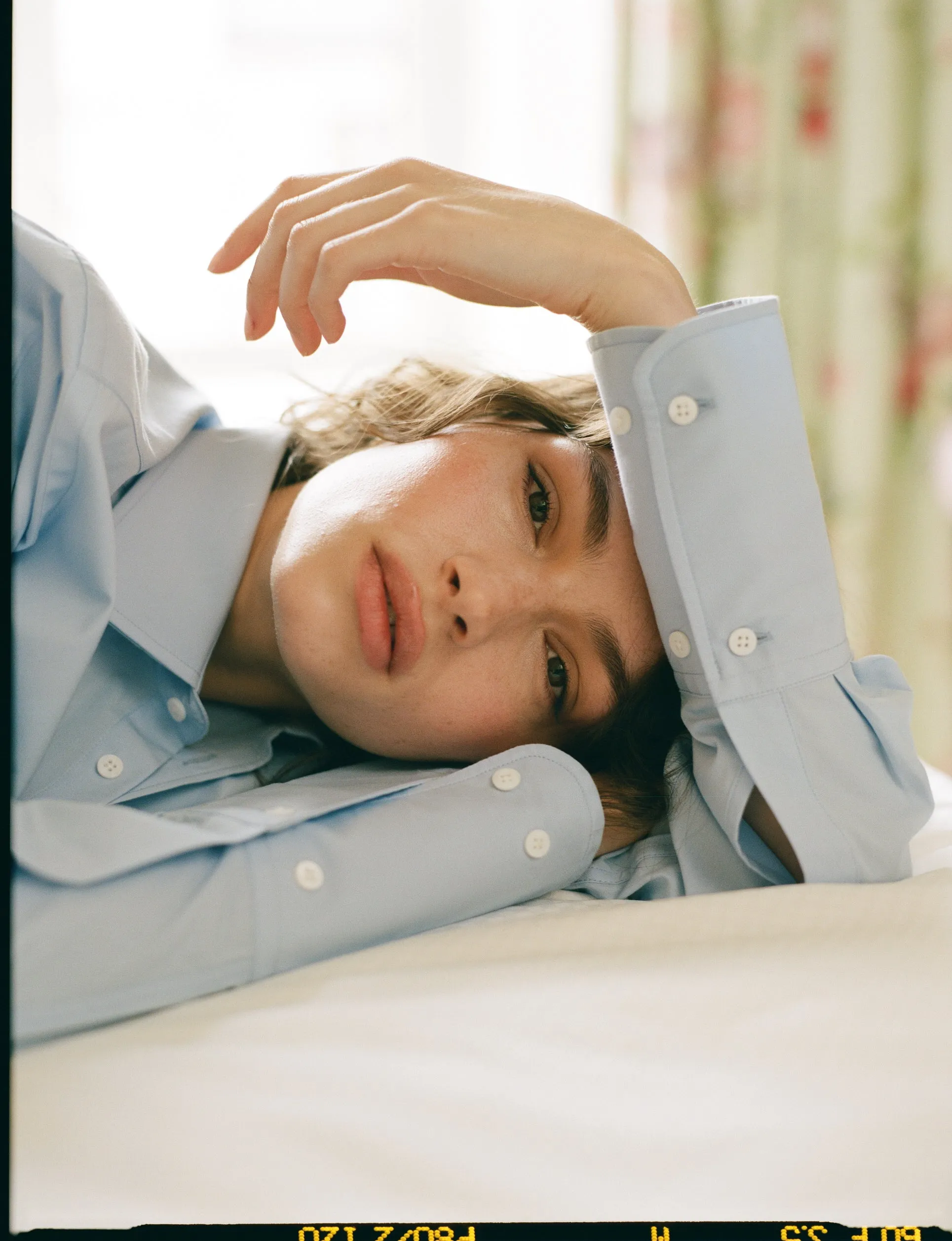 The Boyfriend Exaggerated Cuff: Fine Poplin, Sky Blue sold by With Nothing Underneath