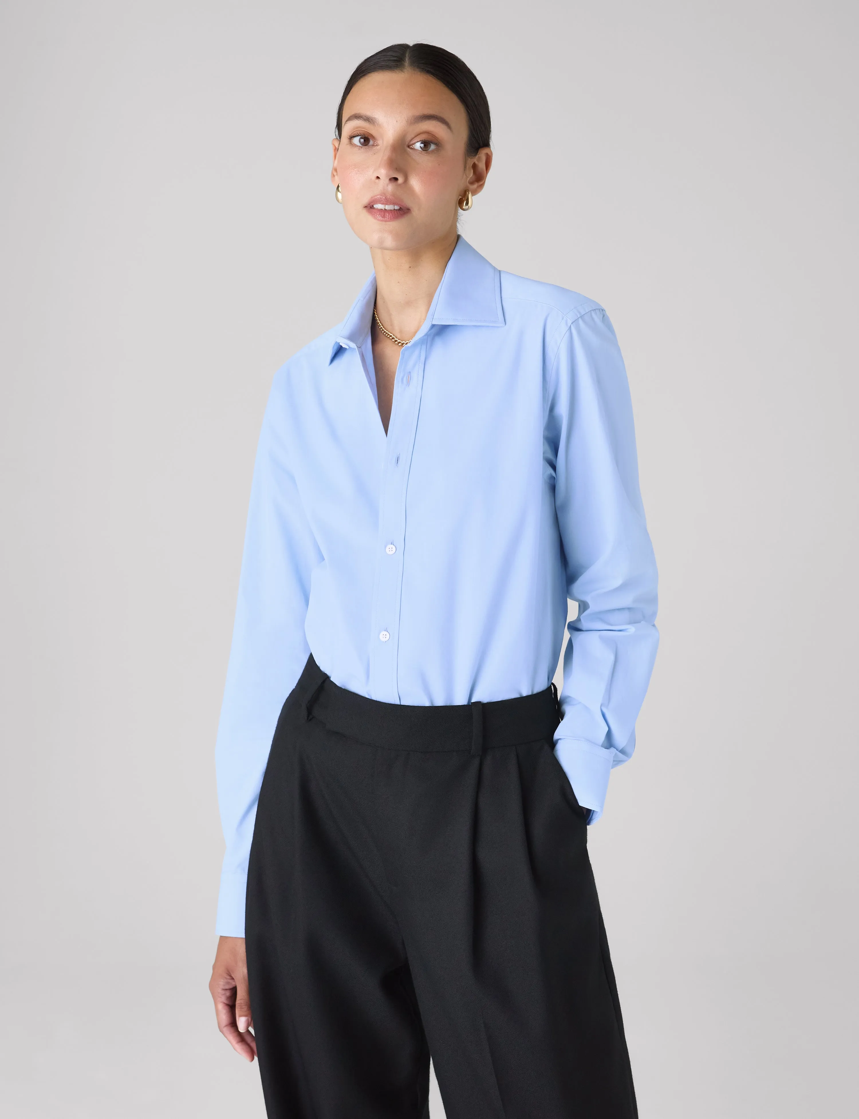 The Boyfriend: Fine Poplin, Sky Blue sold by With Nothing Underneath product image thumbnail 2