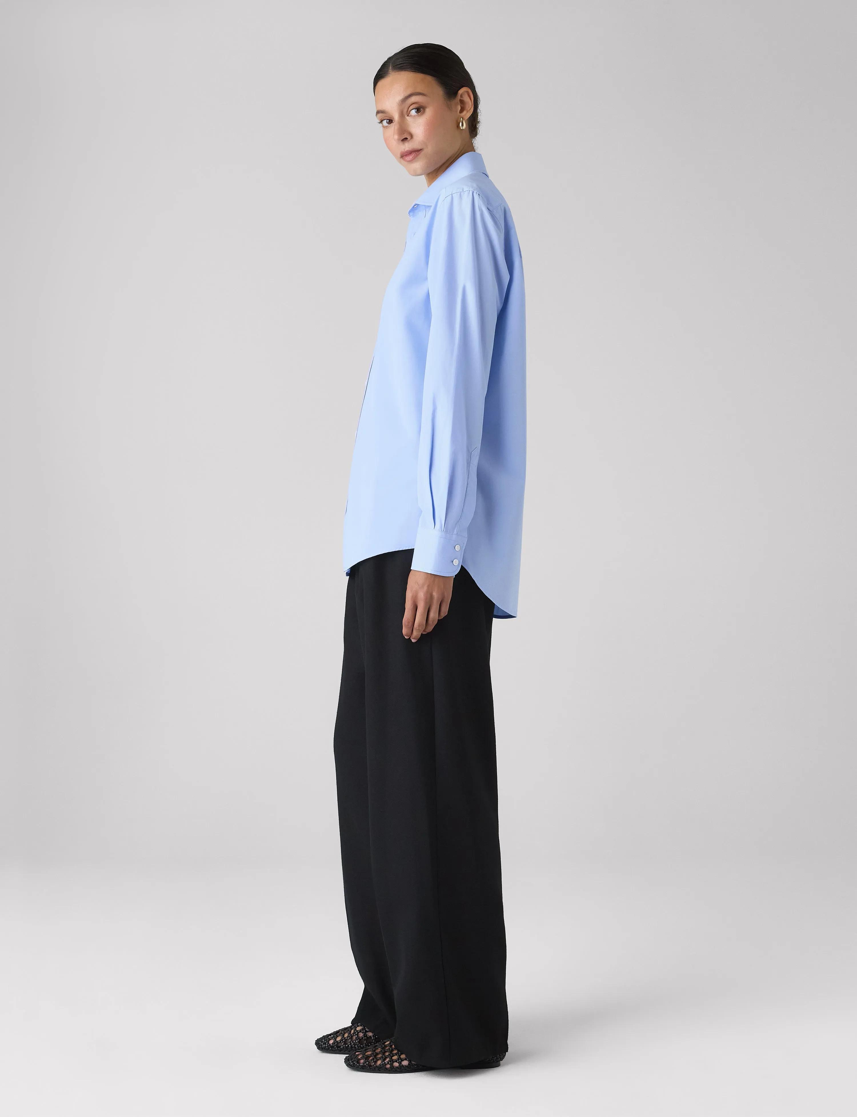 The Boyfriend: Fine Poplin, Sky Blue sold by With Nothing Underneath product image thumbnail 4