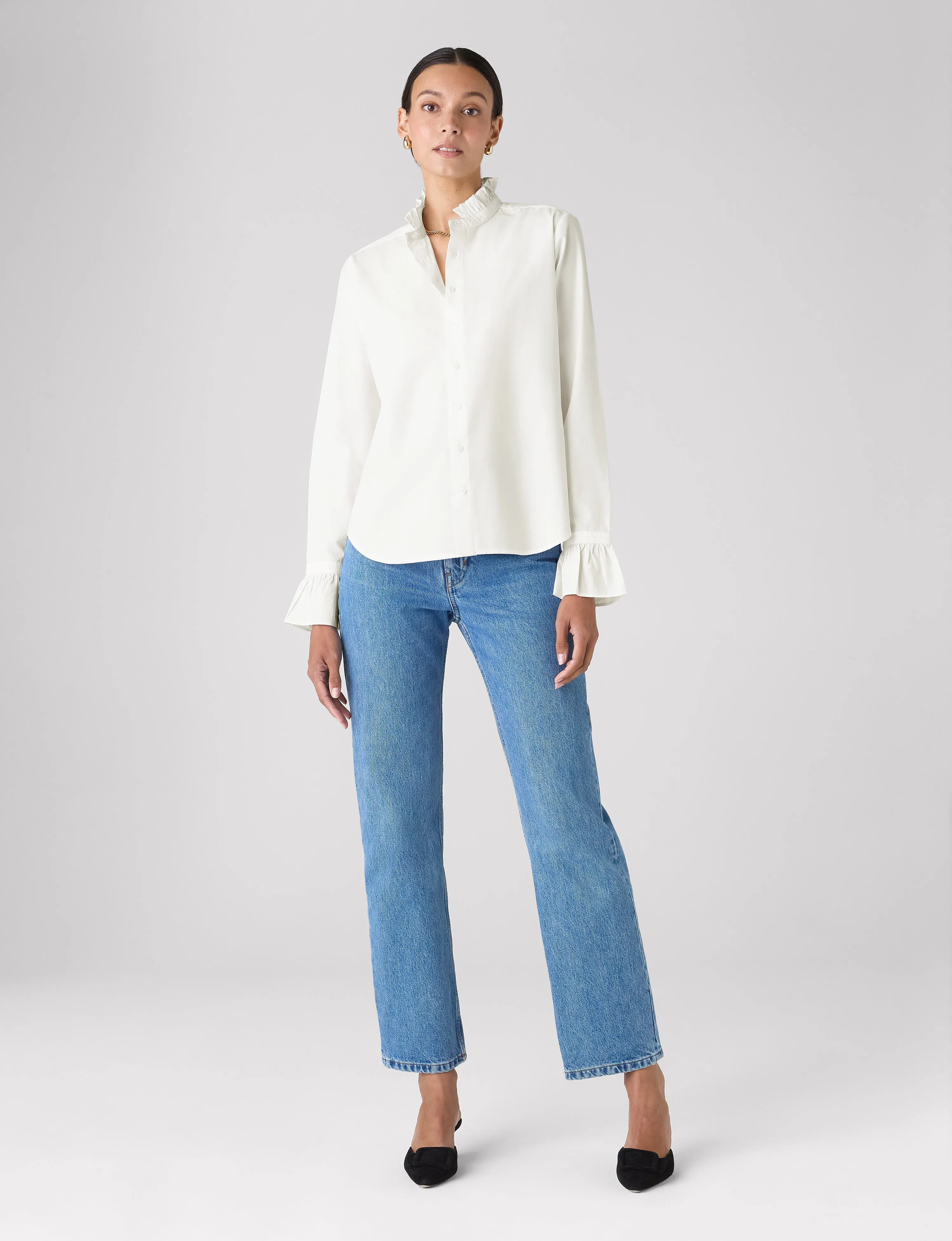 Kew Blouse: Fine Poplin, White sold by With Nothing Underneath product image thumbnail 4
