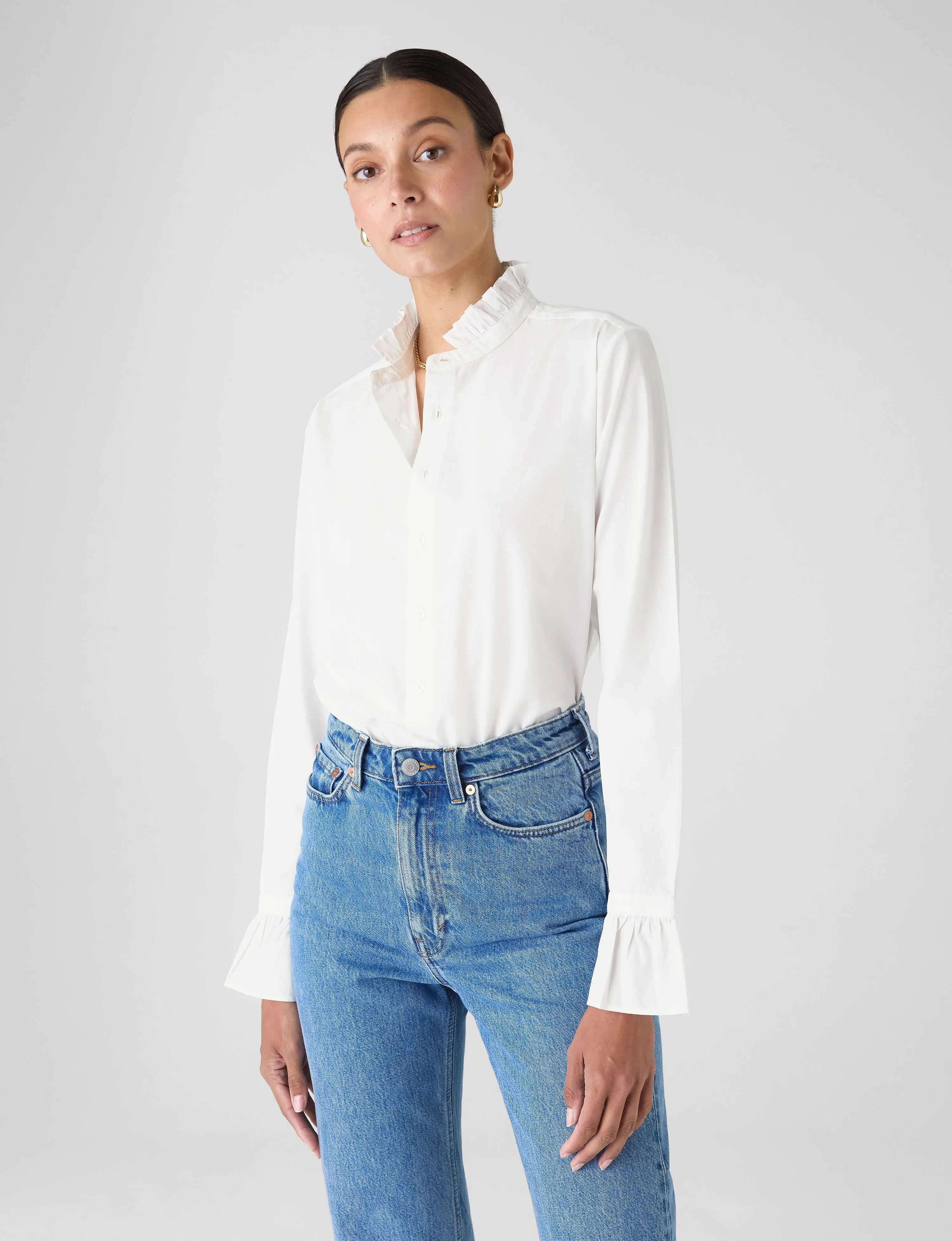 Kew Blouse: Fine Poplin, White sold by With Nothing Underneath product image thumbnail 2