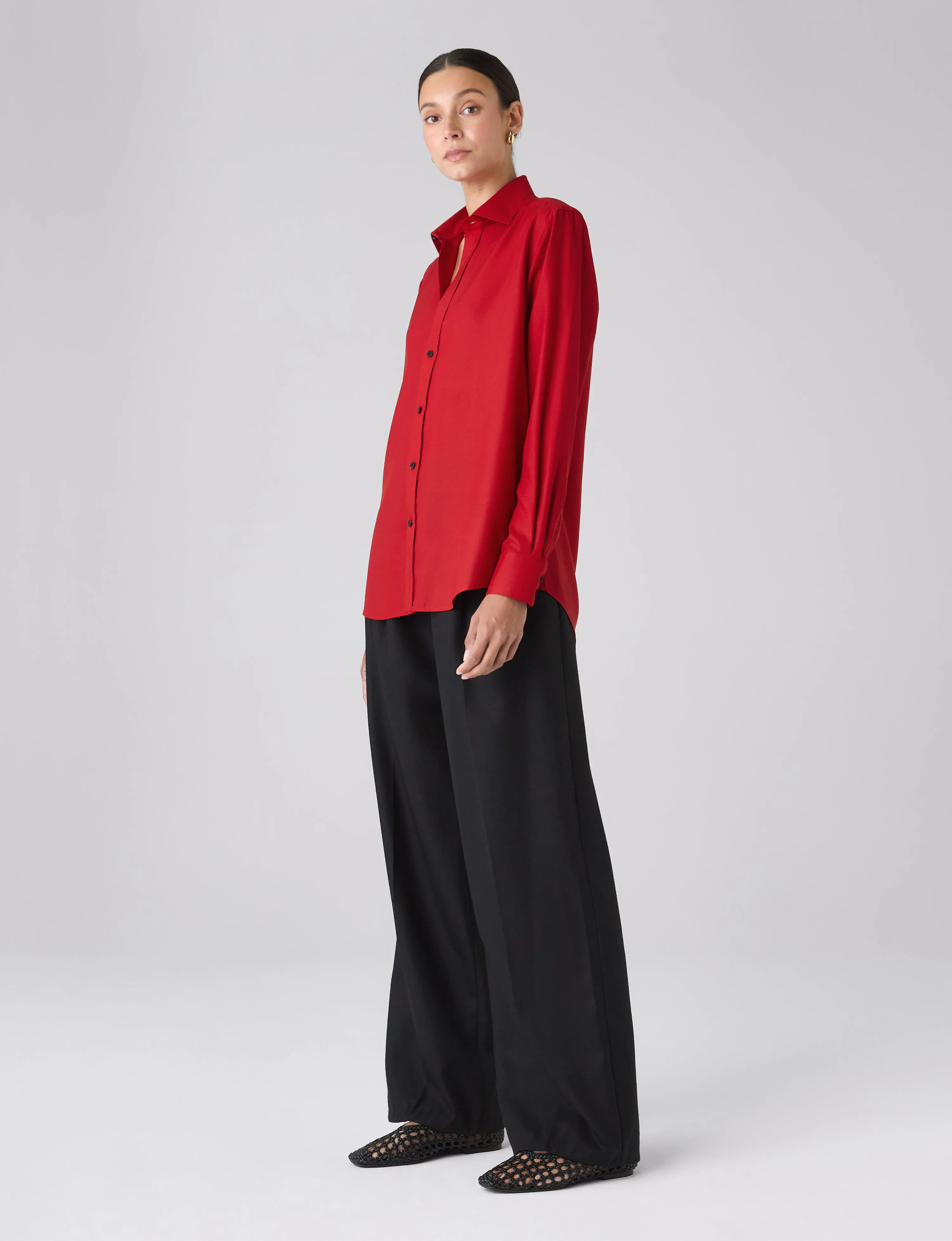 The Boyfriend: TENCEL™ Lyocell, Red sold by With Nothing Underneath product image thumbnail 5