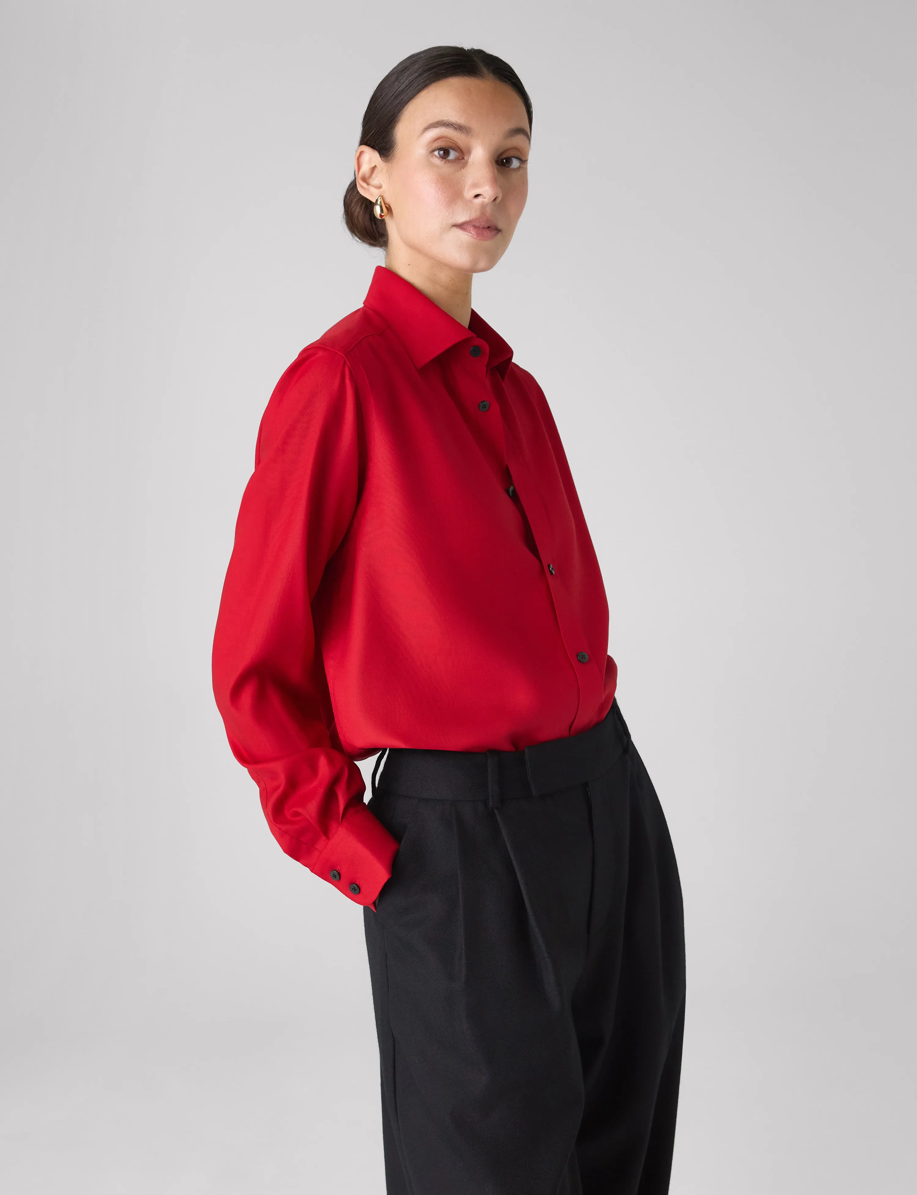 The Boyfriend: TENCEL™ Lyocell, Red sold by With Nothing Underneath product image thumbnail 3