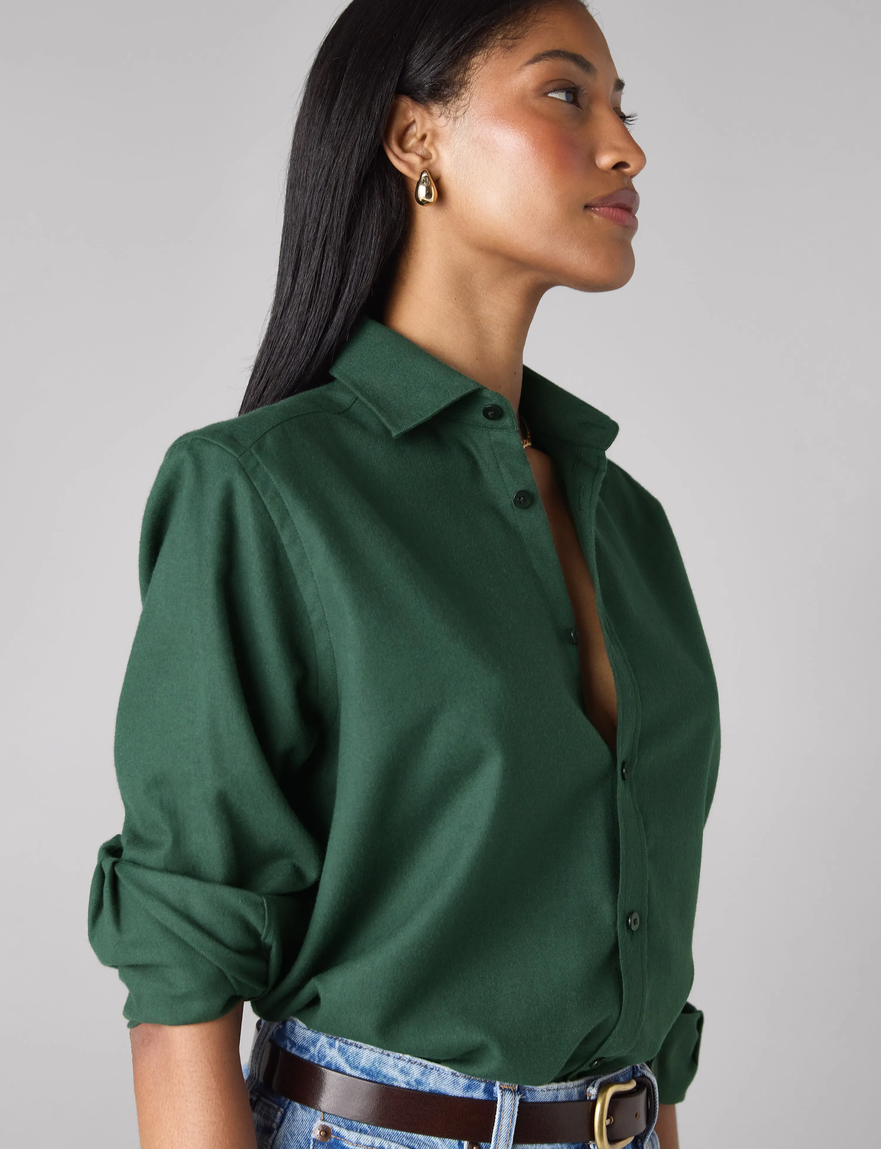 The Classic: Fine Brushed, Dark Khaki sold by With Nothing Underneath product image thumbnail 4