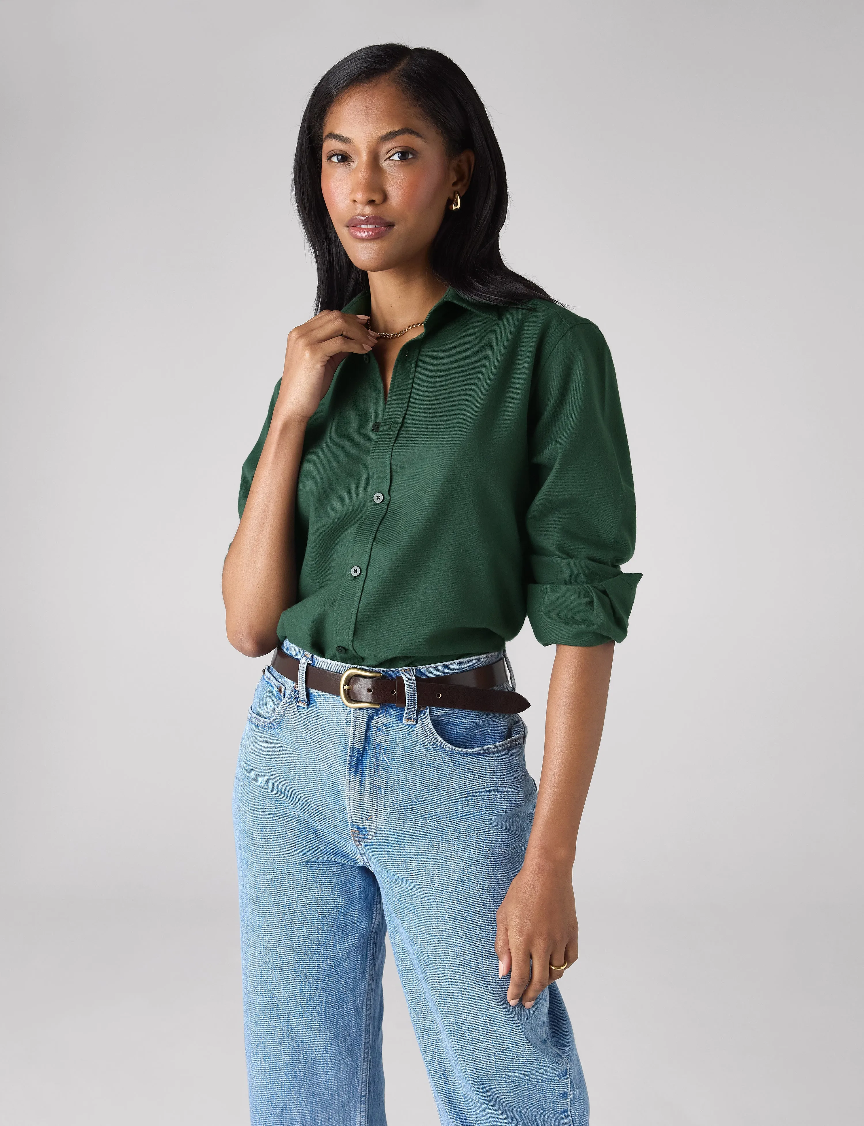 The Classic: Fine Brushed, Dark Khaki sold by With Nothing Underneath product image thumbnail 2