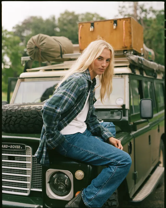 The Oversized: Thick Brushed, Blue and Green Check made by With Nothing Underneath