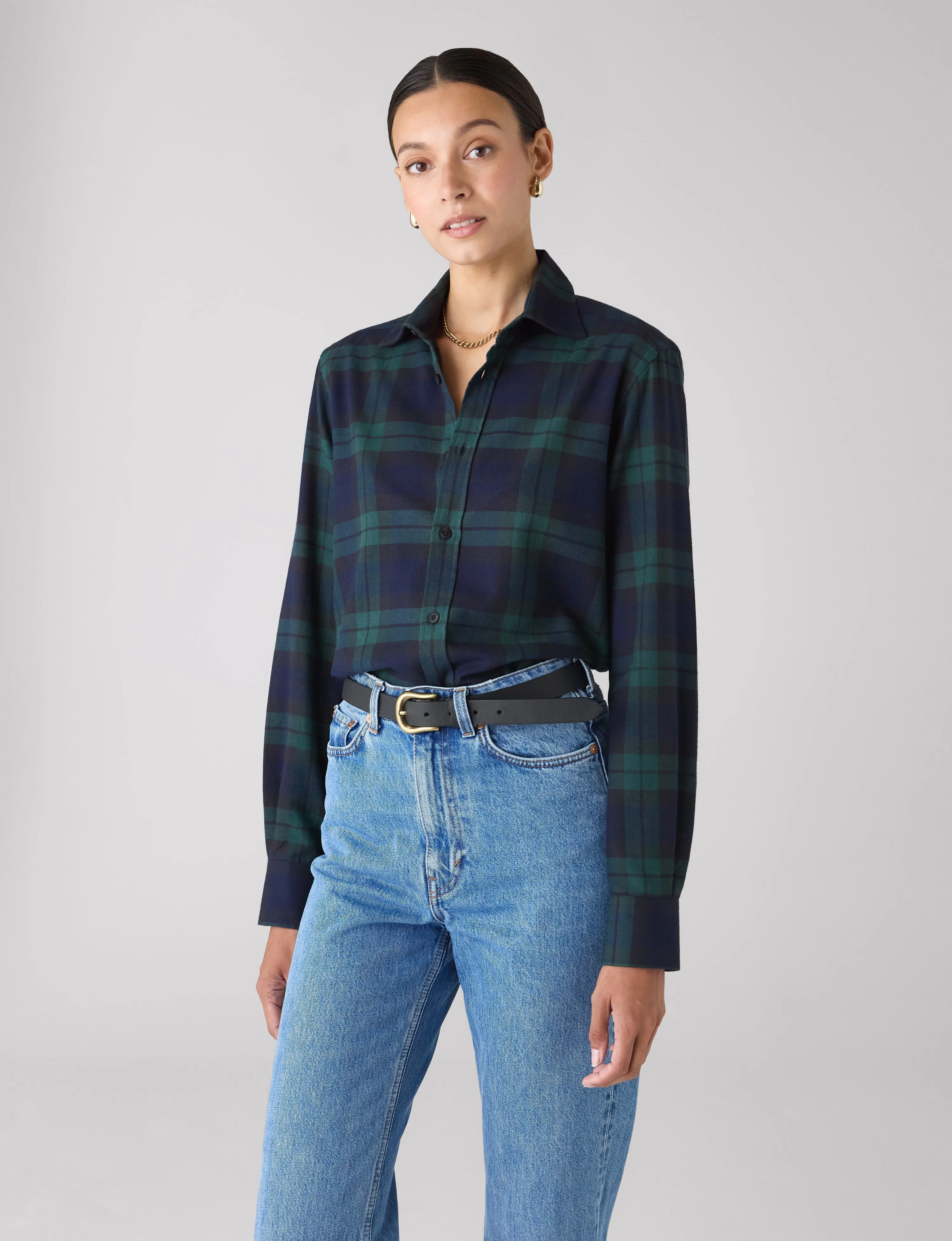 The Boyfriend: Fine Brushed, Heritage Green Check sold by With Nothing Underneath product image thumbnail 2