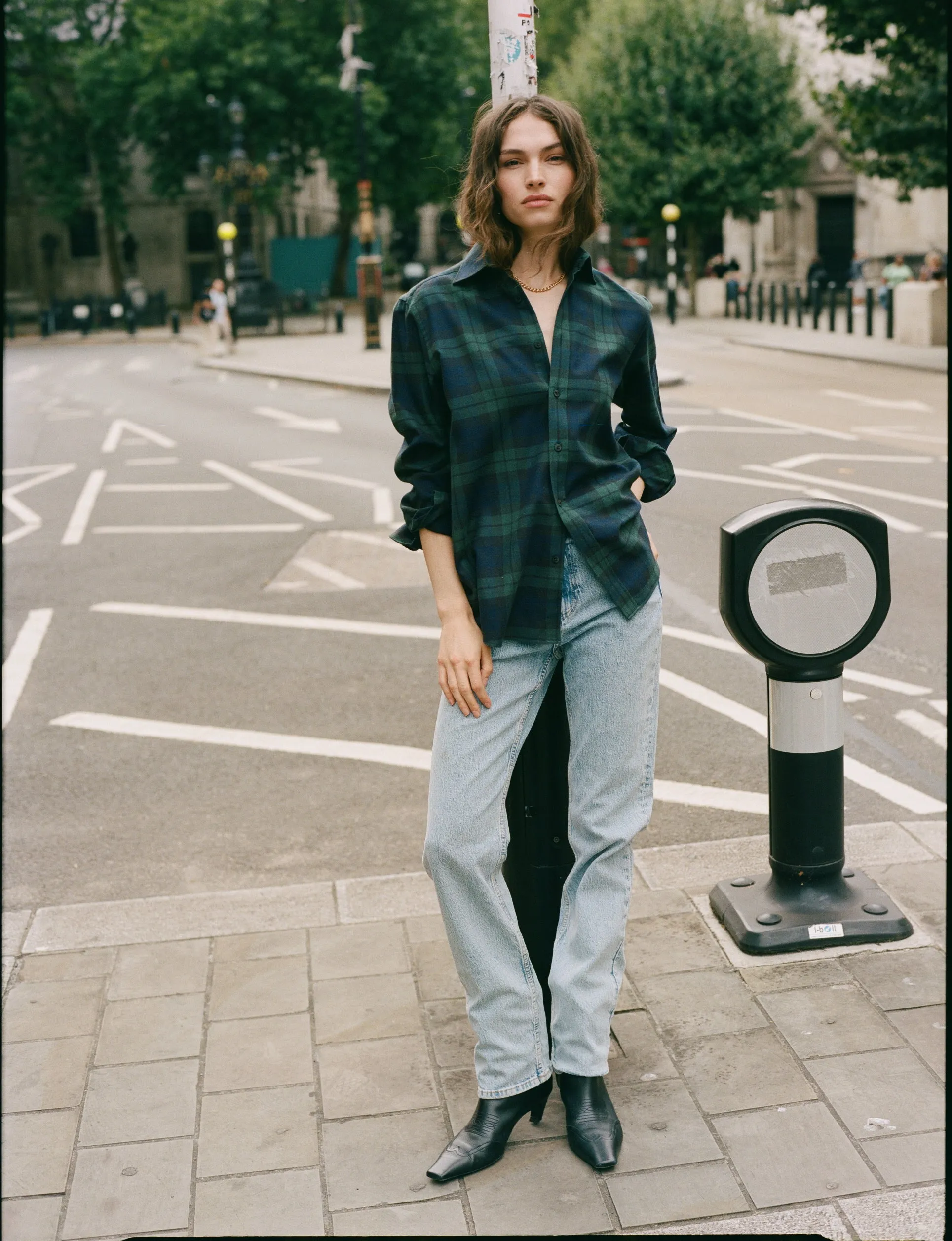 The Boyfriend: Fine Brushed, Heritage Green Check sold by With Nothing Underneath