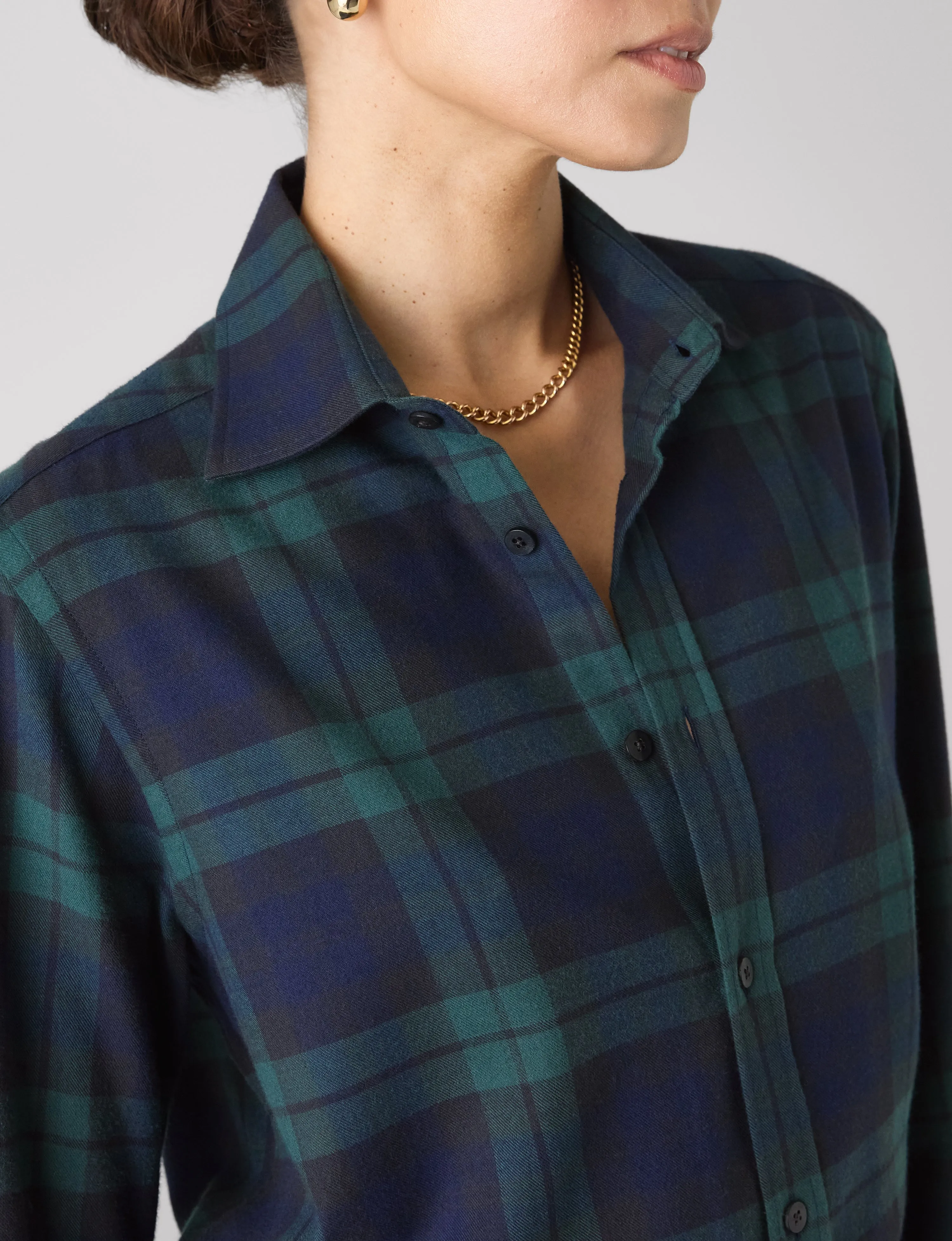 The Boyfriend: Fine Brushed, Heritage Green Check sold by With Nothing Underneath product image thumbnail 5