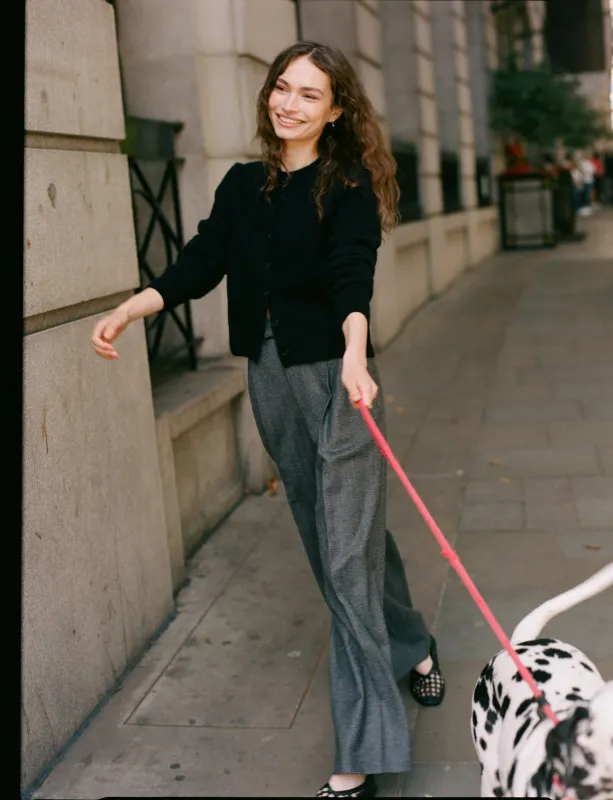 Rampling Trouser: Wool, Grey Herringbone sold by With Nothing Underneath