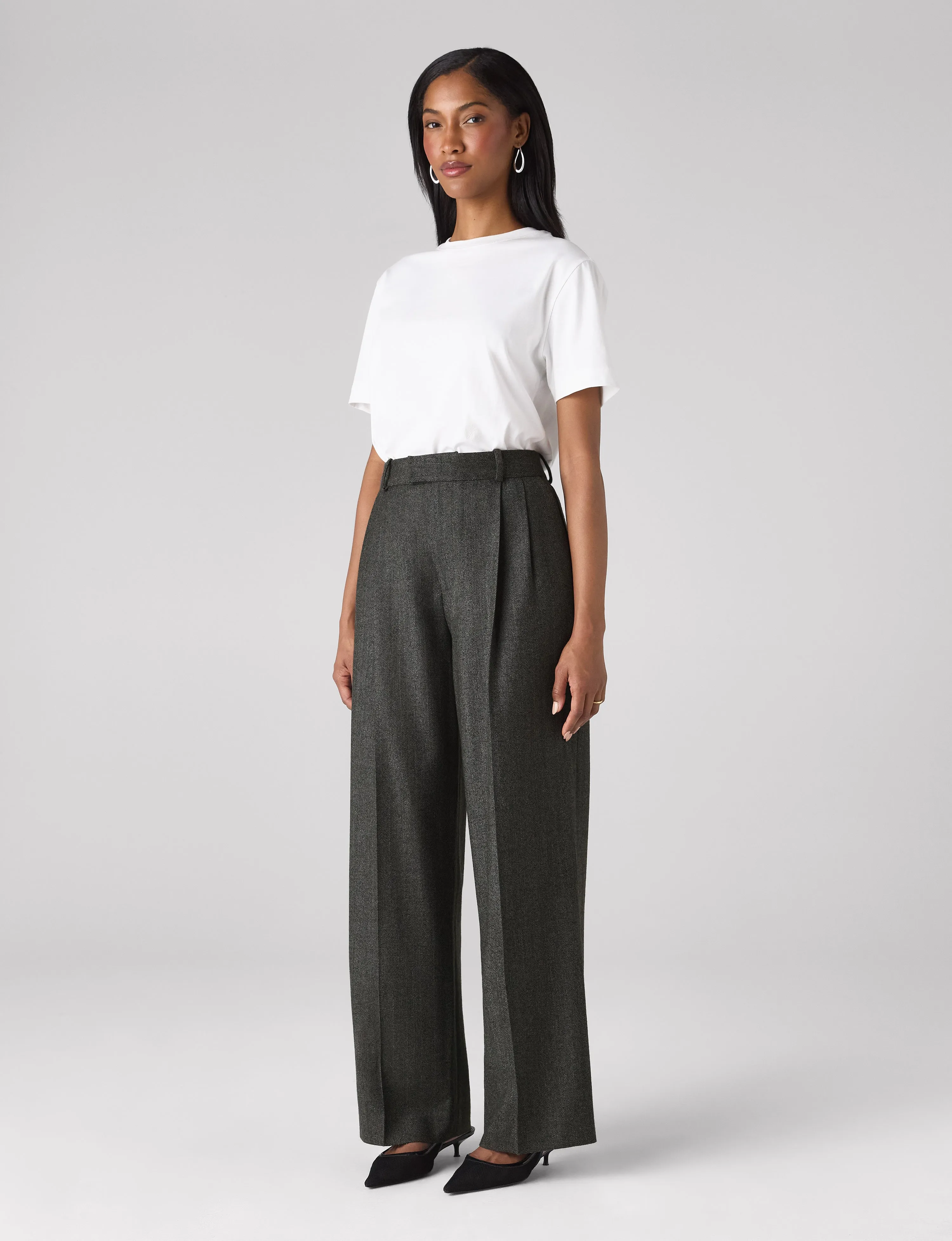 Rampling Trouser: Wool, Grey Herringbone sold by With Nothing Underneath product image thumbnail 5