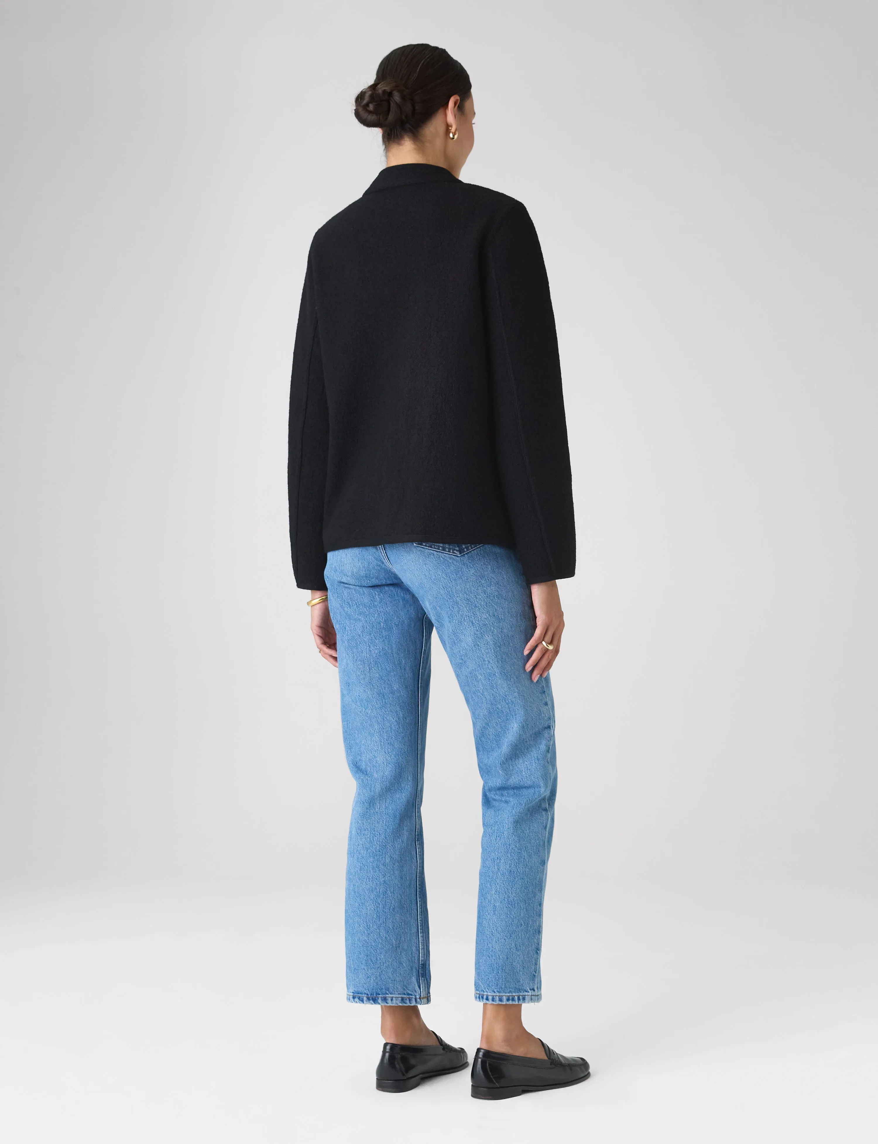 St James Jacket: Boiled Wool, Black sold by With Nothing Underneath product image thumbnail 5