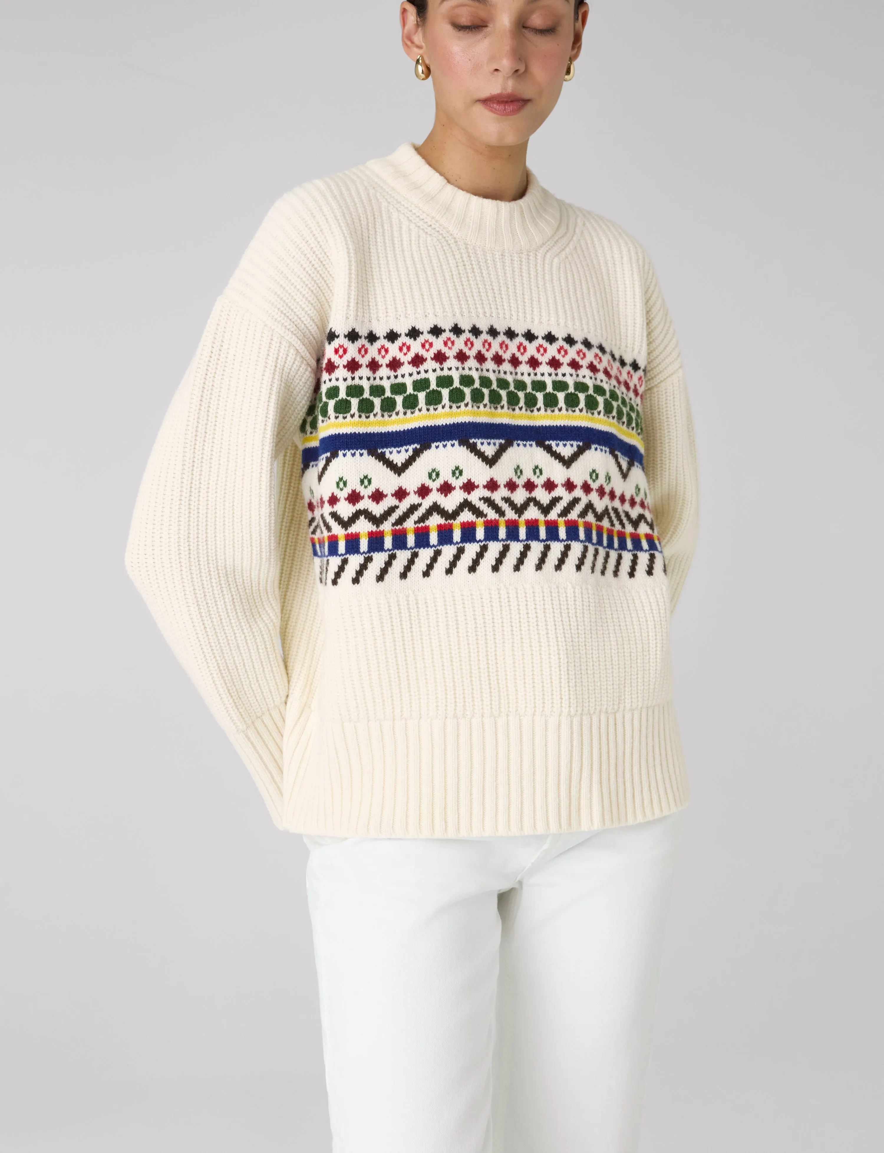 Chamonix Jumper: Wool, Ivory and multi NYC sold by With Nothing Underneath product image thumbnail 5