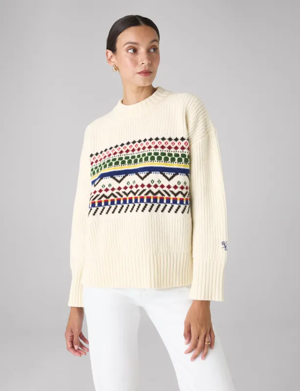 Chamonix Jumper: Wool, Ivory and multi NYC sold by With Nothing Underneath