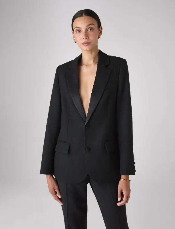 Hutton Tuxedo: Wool, Black sold by With Nothing Underneath