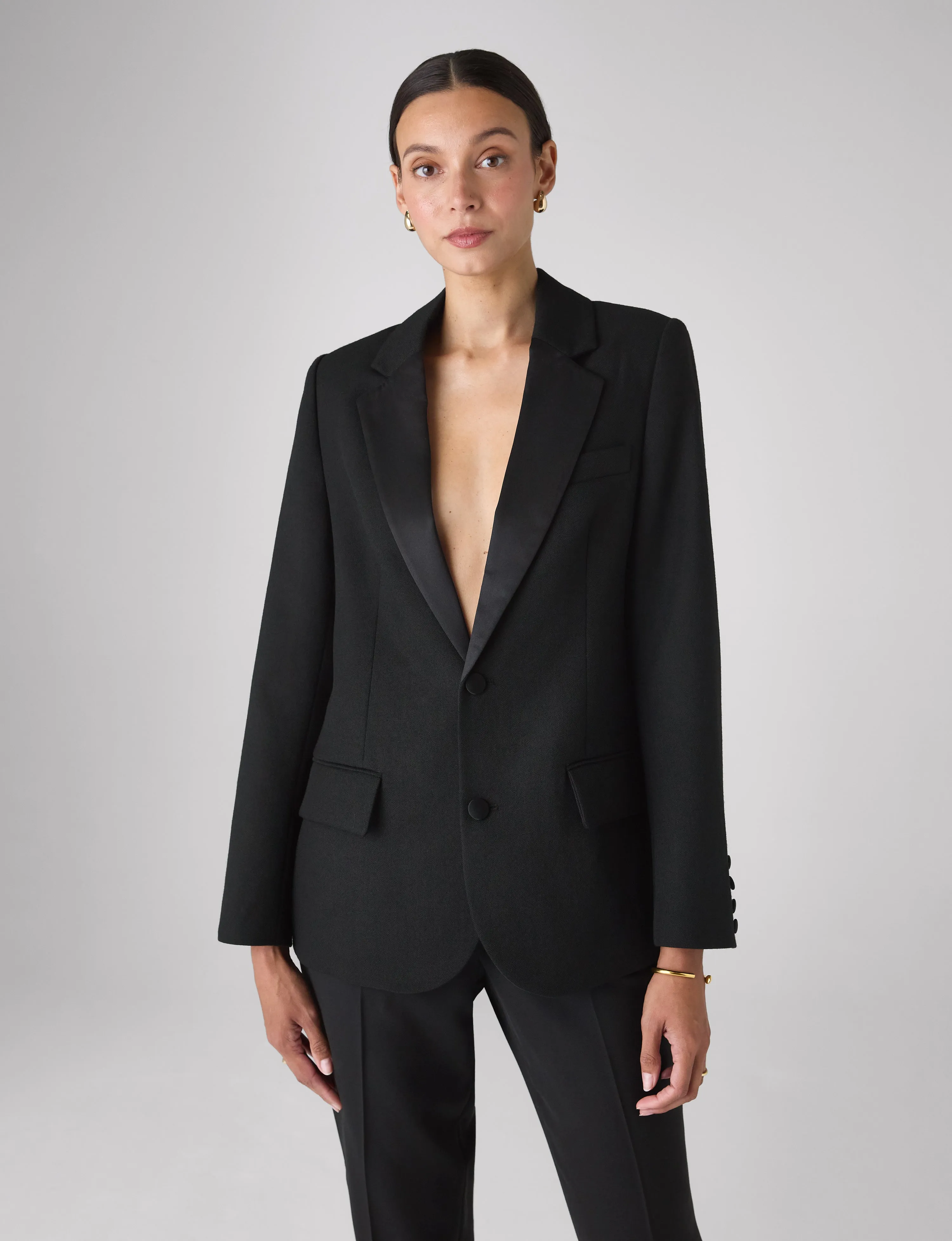 Hutton Tuxedo: Wool, Black sold by With Nothing Underneath