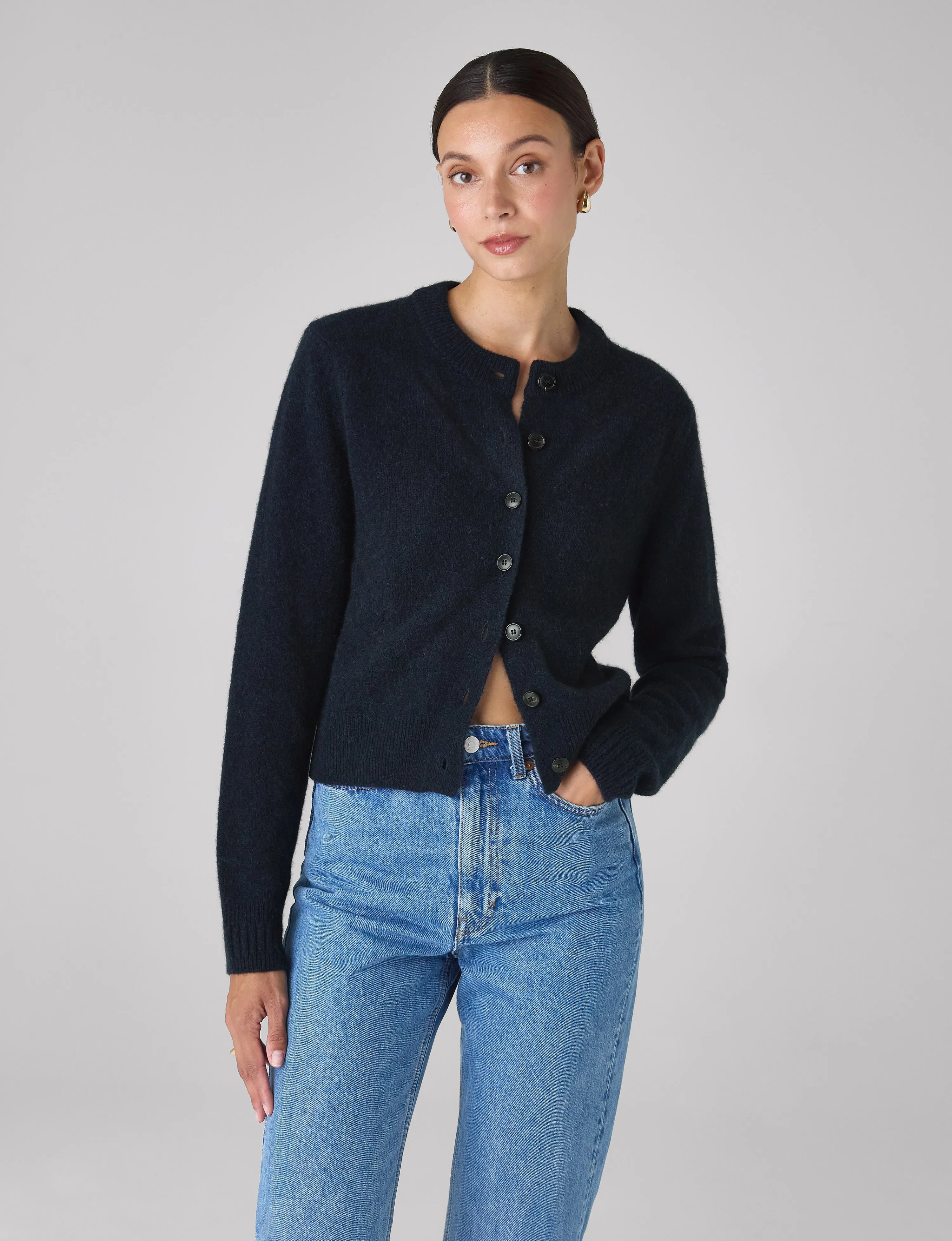 Jura Cardigan: Yak Wool, Navy Blue sold by With Nothing Underneath product image thumbnail 2