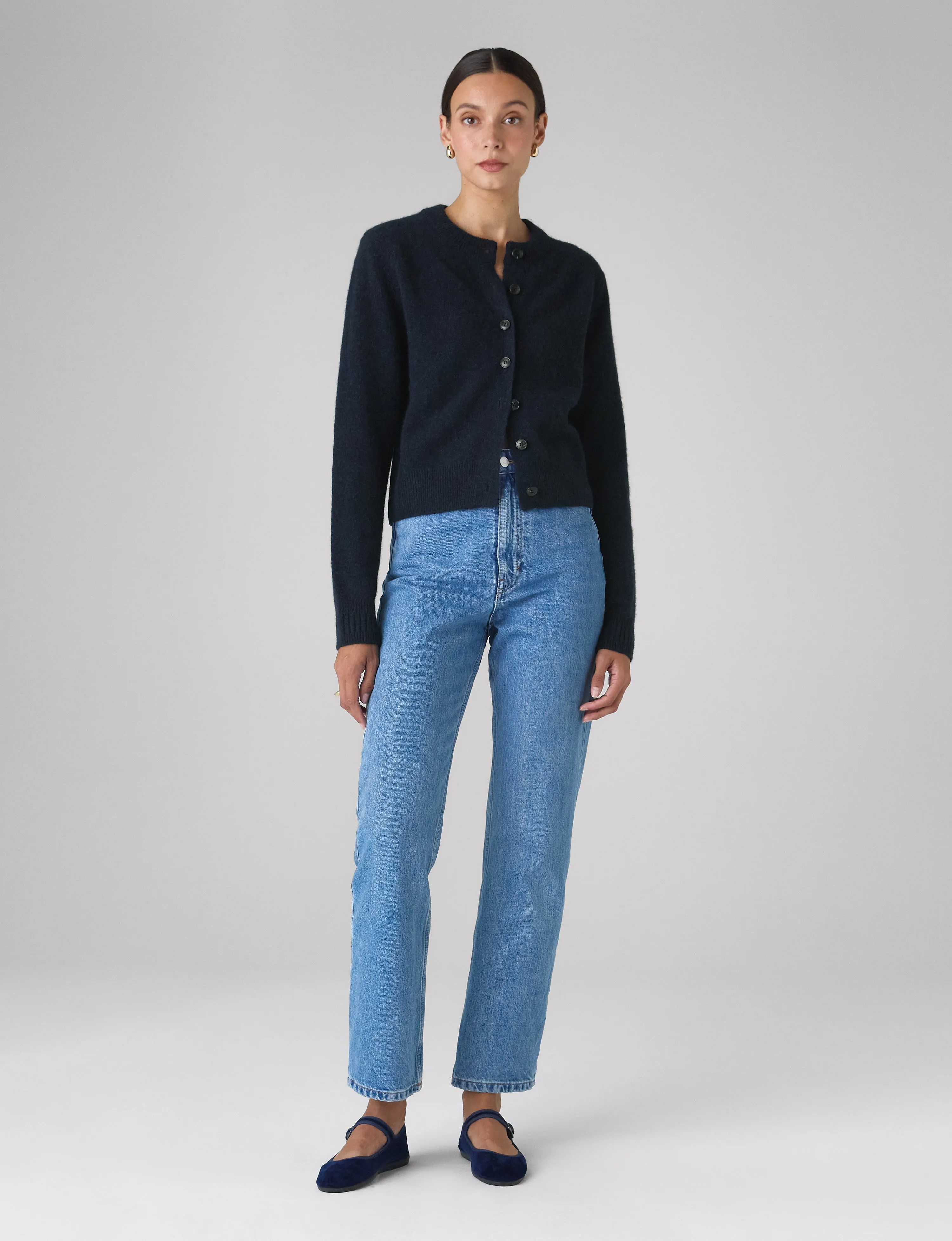 Jura Cardigan: Yak Wool, Navy Blue sold by With Nothing Underneath product image thumbnail 5