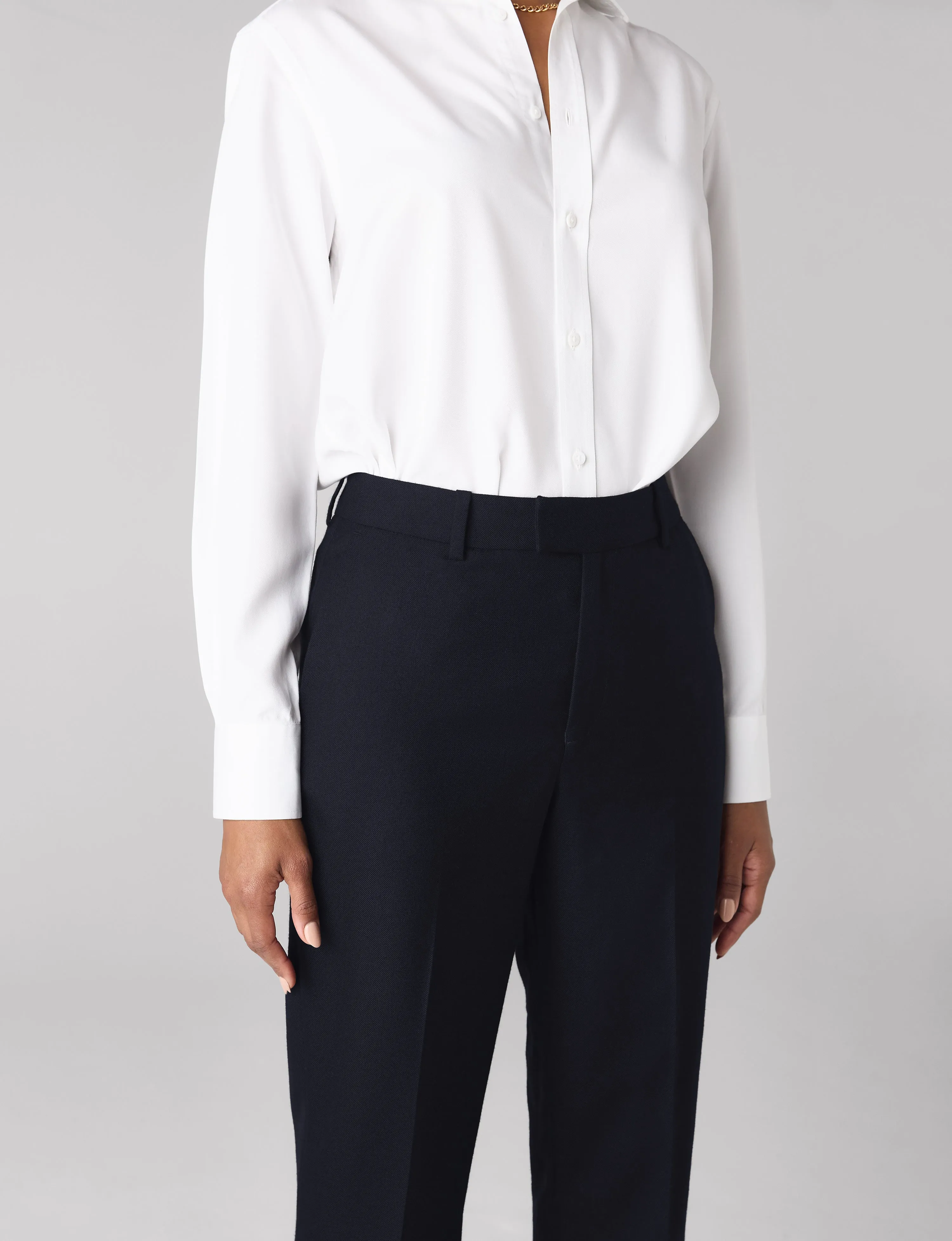 Regent Cigarette Trouser: Wool, Navy sold by With Nothing Underneath