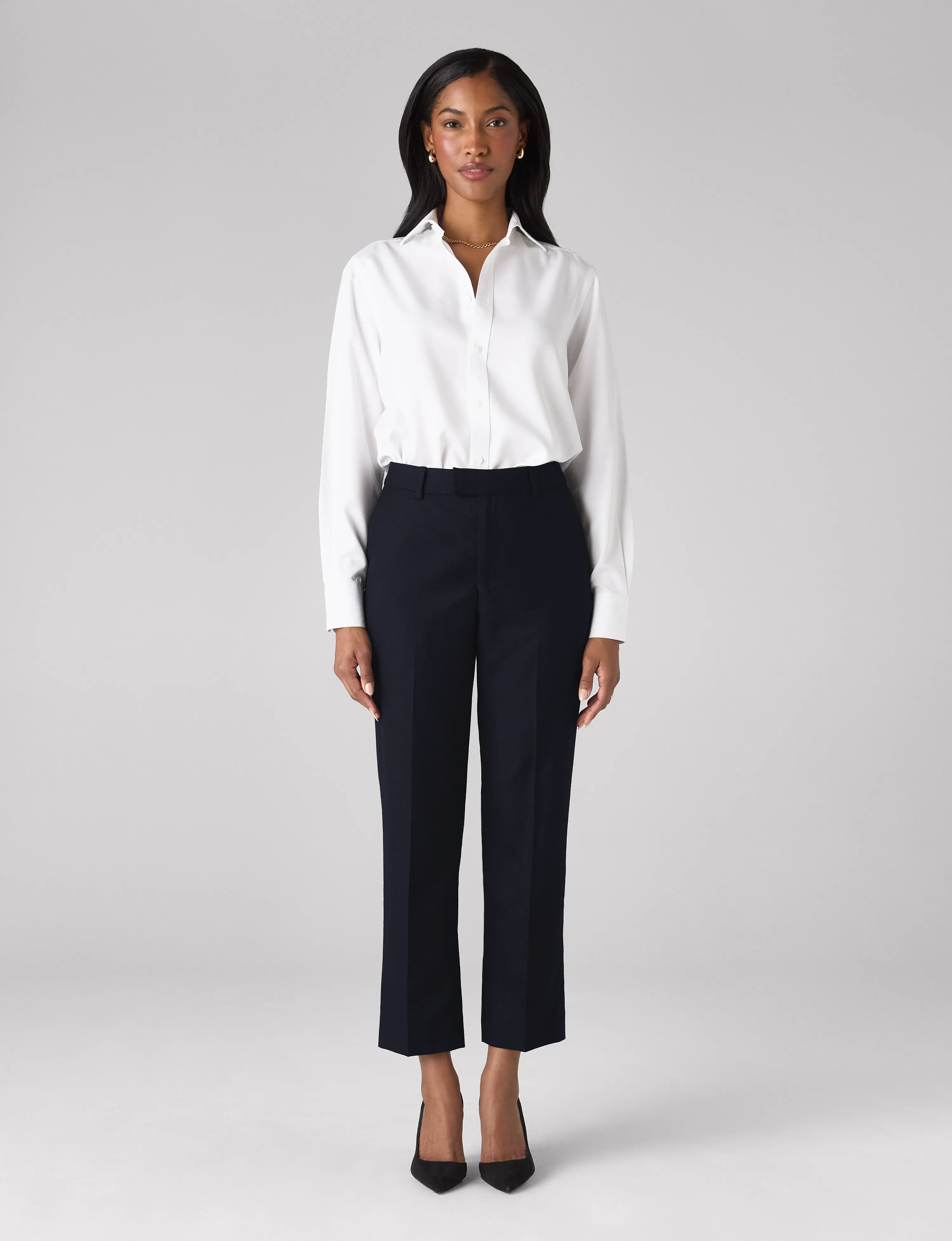 Regent Cigarette Trouser: Wool, Navy sold by With Nothing Underneath product image thumbnail 5