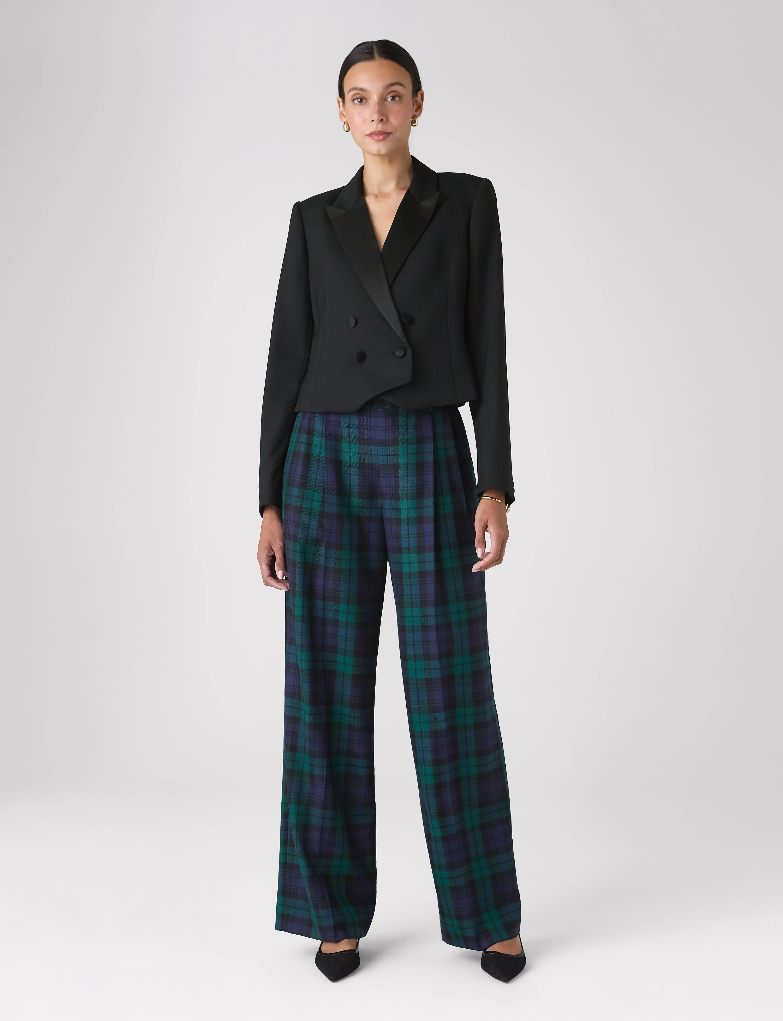 Belgravia Cropped Tuxedo: Wool, Black sold by With Nothing Underneath product image thumbnail 5
