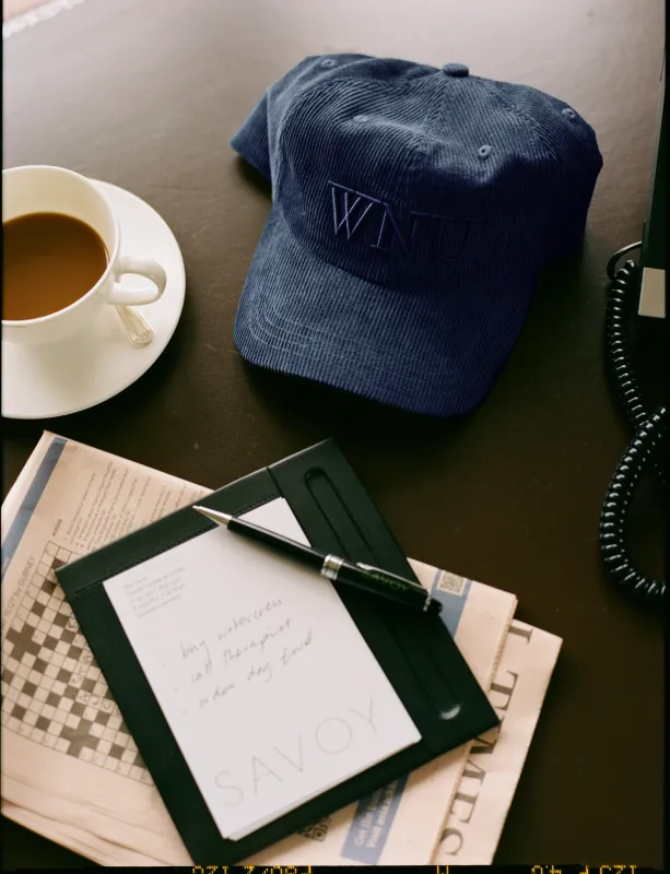 The Cap: Cotton Corduroy, Navy Blue sold by With Nothing Underneath