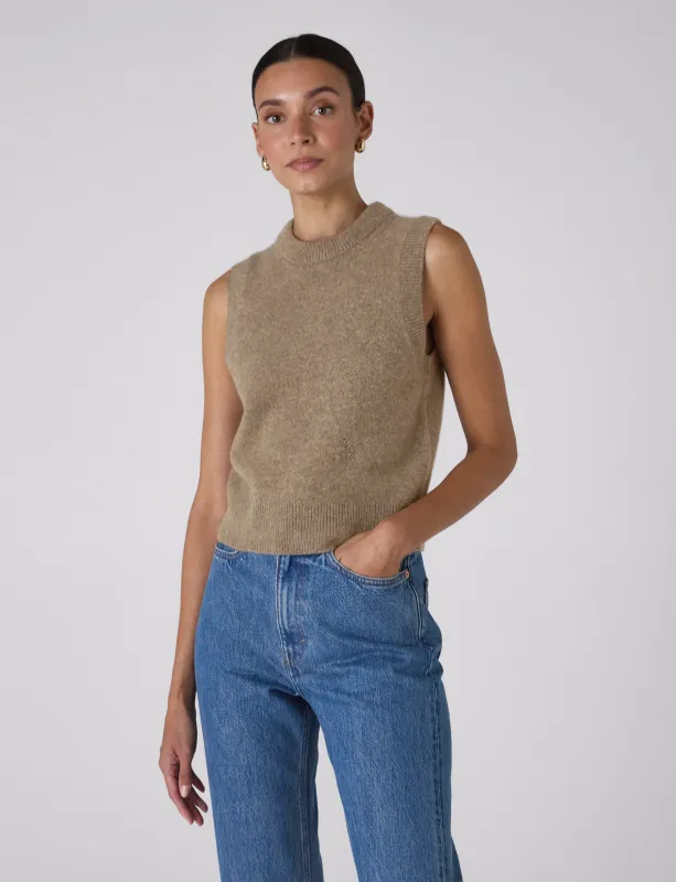 Skye Vest: Yak Wool, Coffee sold by With Nothing Underneath