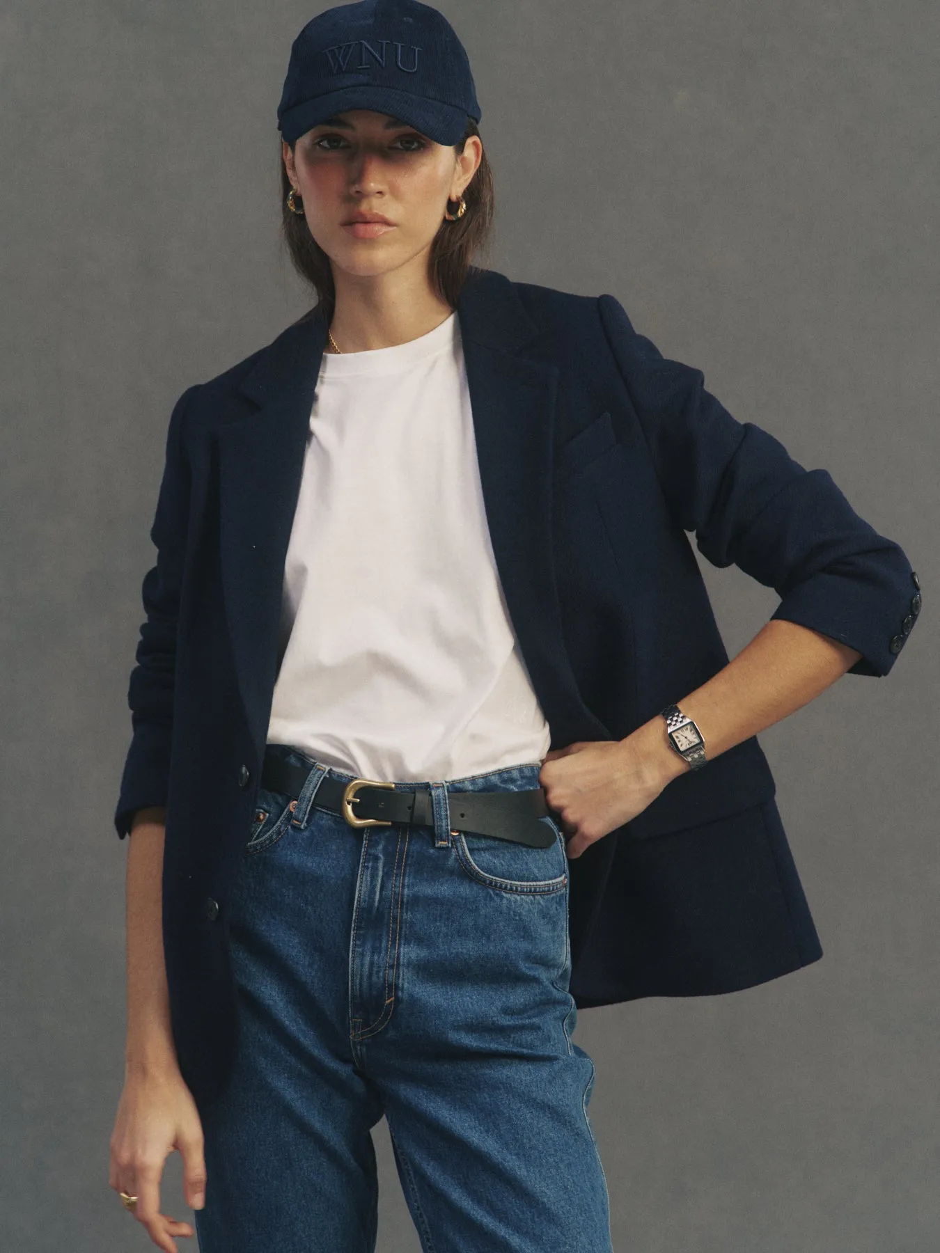 Hutton Blazer: Wool, Navy Blue sold by With Nothing Underneath