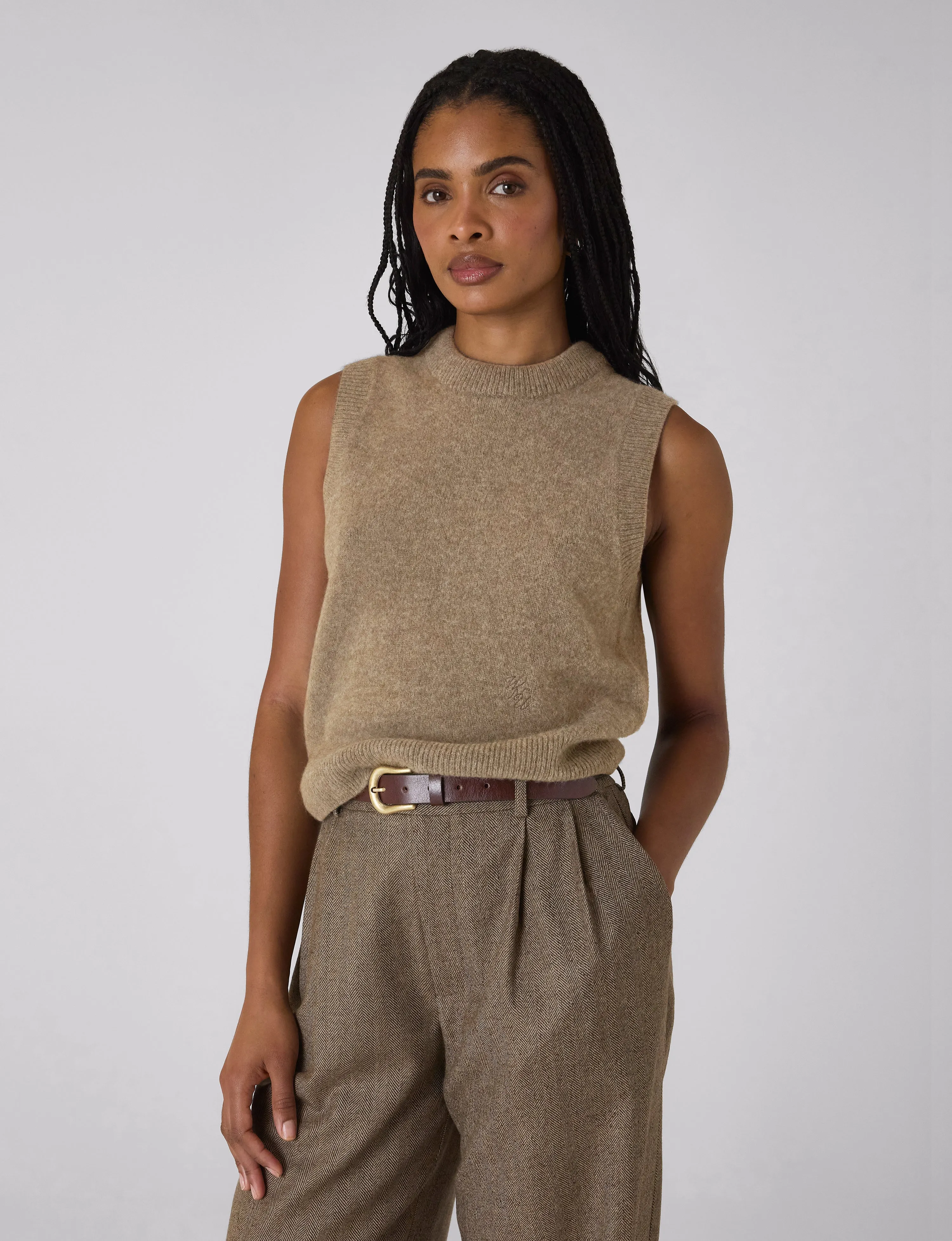Rampling Trouser: Wool, Coffee Herringbone sold by With Nothing Underneath product image thumbnail 2