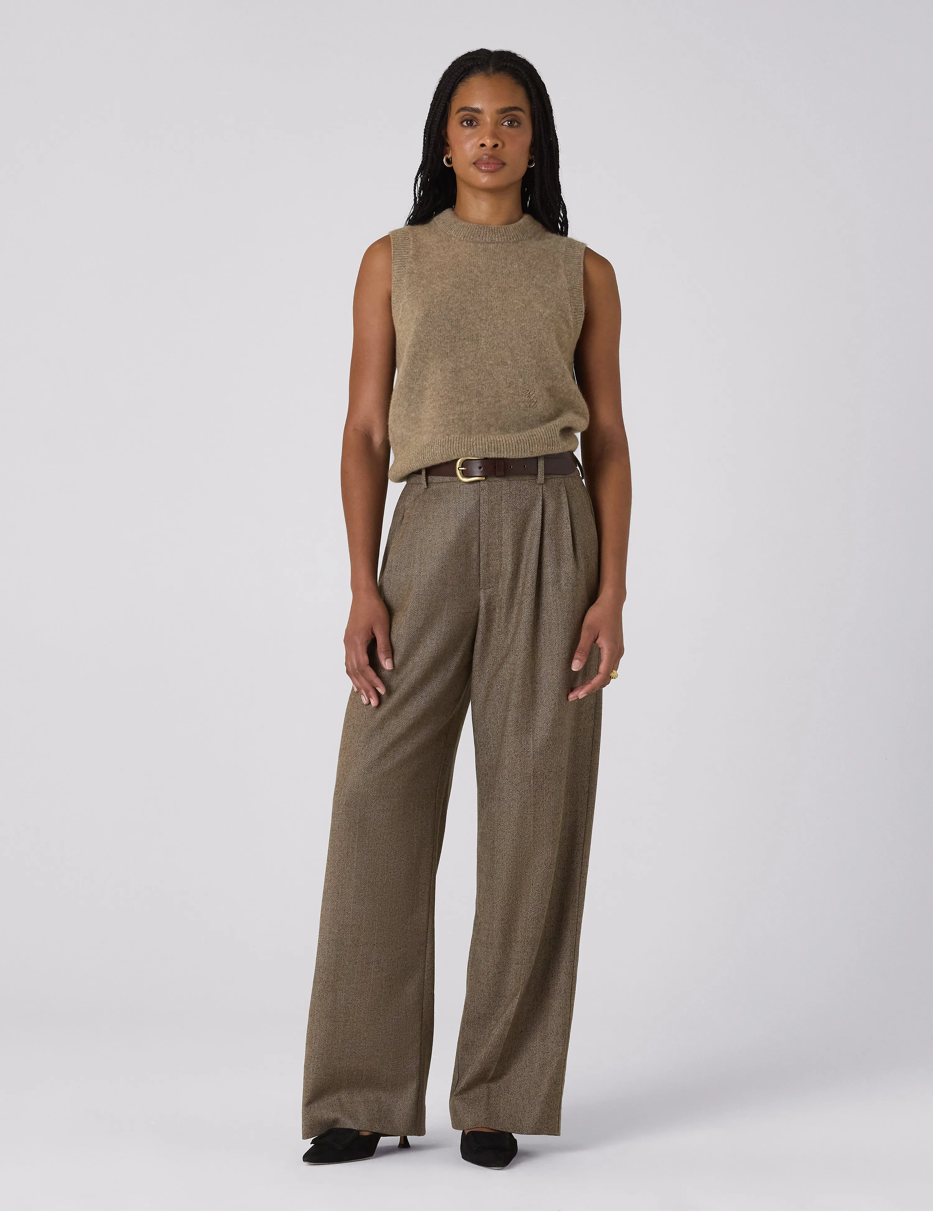 Rampling Trouser: Wool, Coffee Herringbone sold by With Nothing Underneath product image thumbnail 4