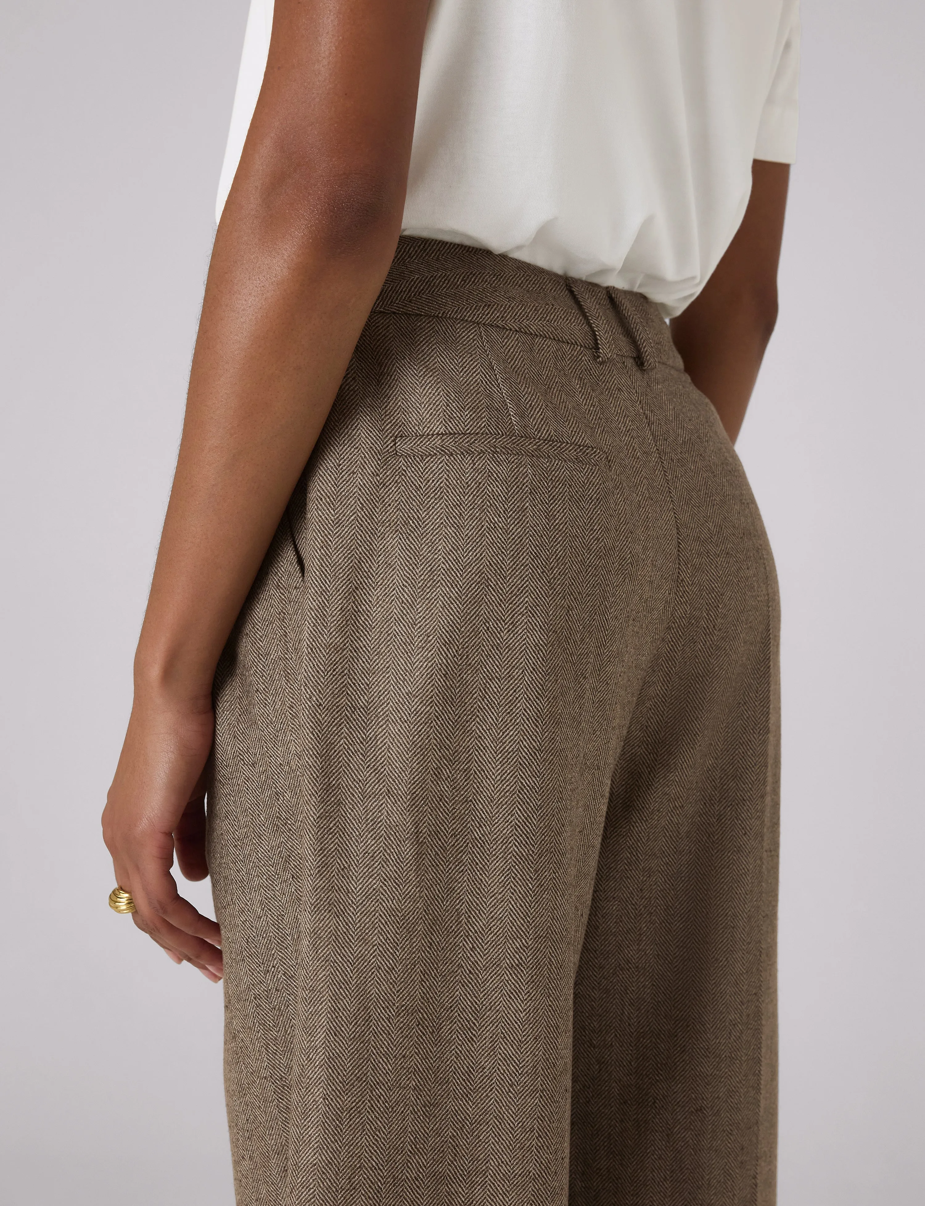 Rampling Trouser: Wool, Coffee Herringbone sold by With Nothing Underneath product image thumbnail 5