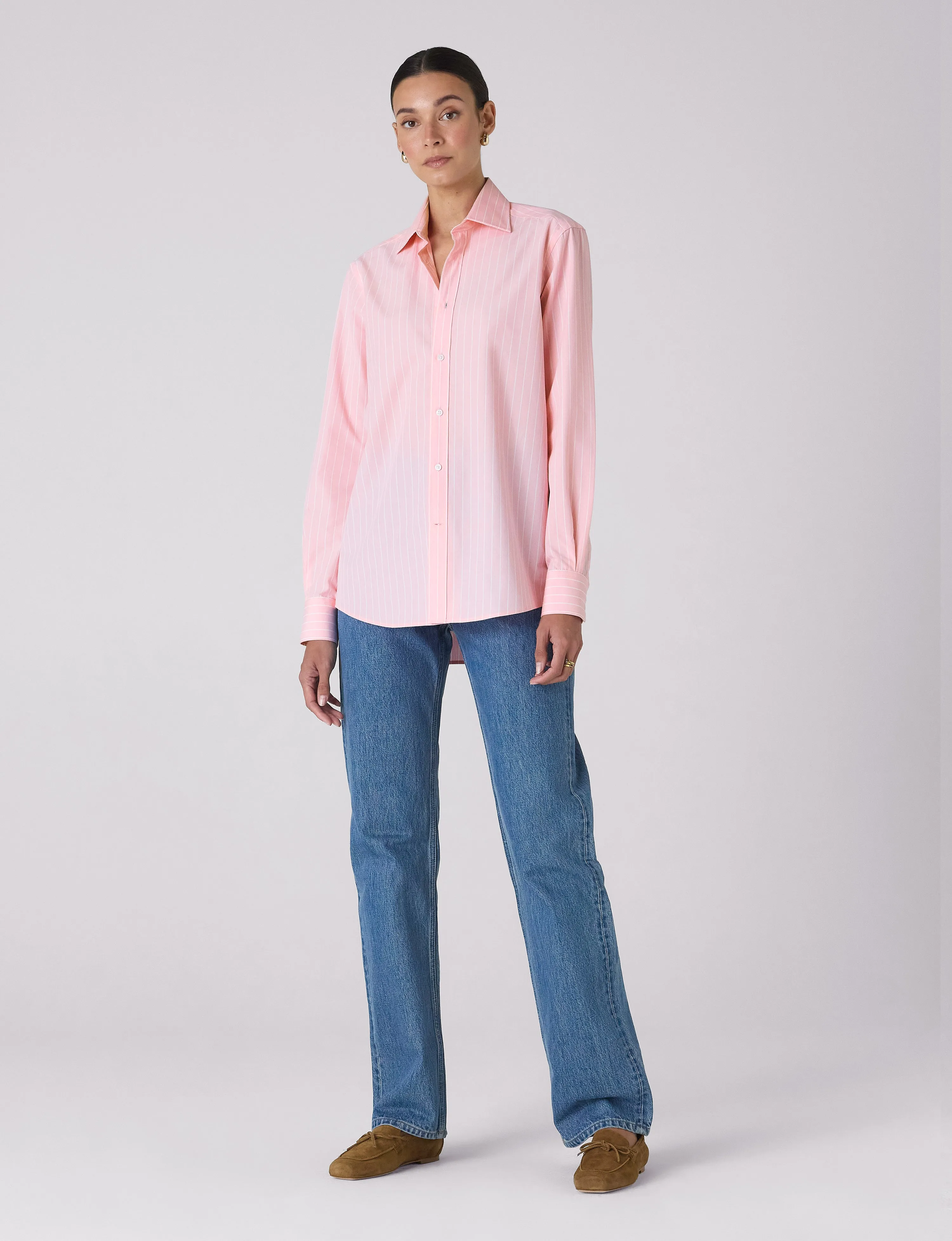 The Boyfriend: Fine Poplin, Light Pink Stripe sold by With Nothing Underneath product image thumbnail 4