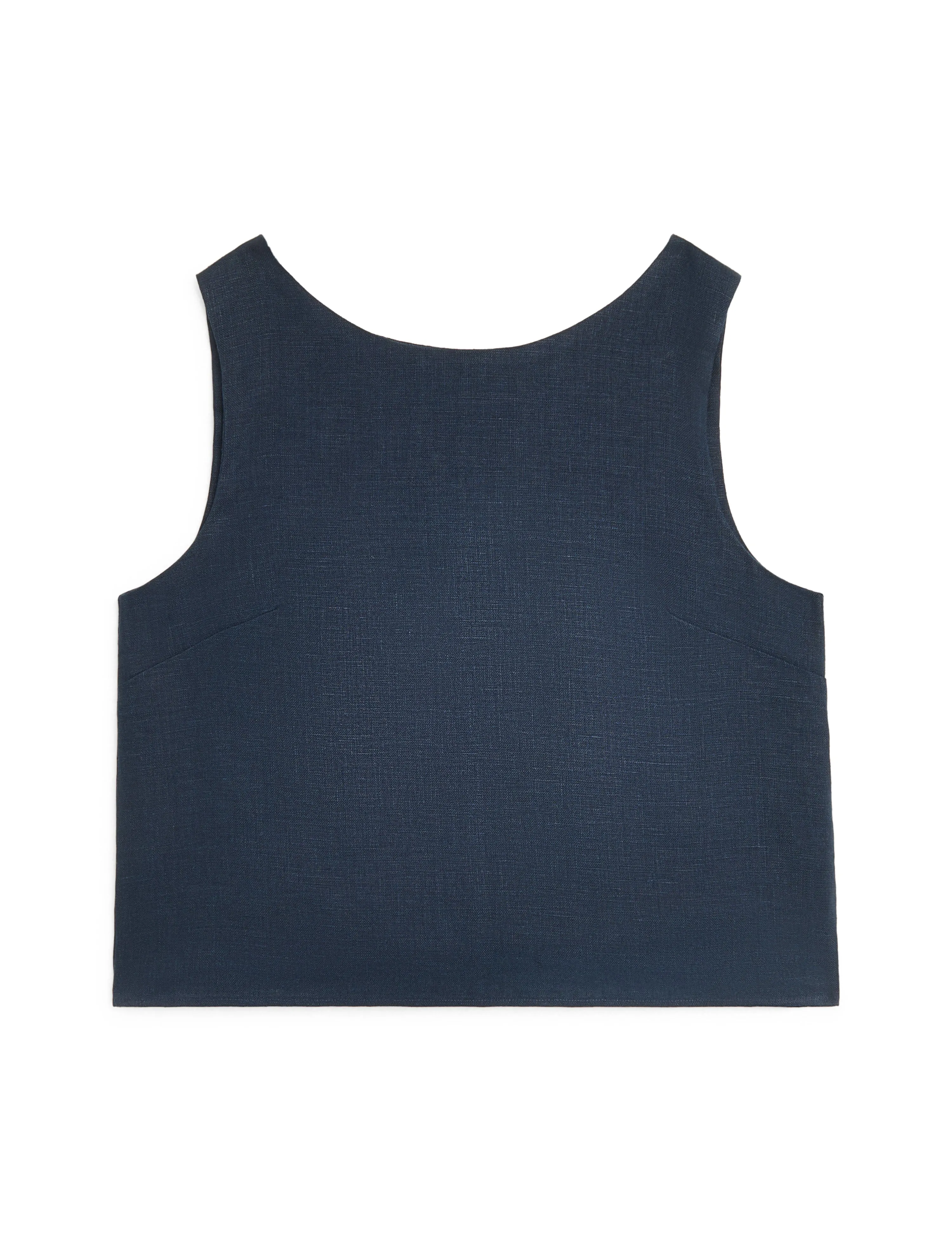 Jackie Top: Linen, Navy Blue sold by With Nothing Underneath product image thumbnail 3
