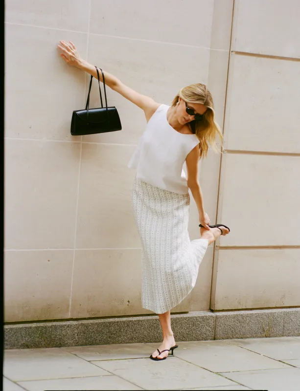 Jackie Top: Linen, White made by With Nothing Underneath