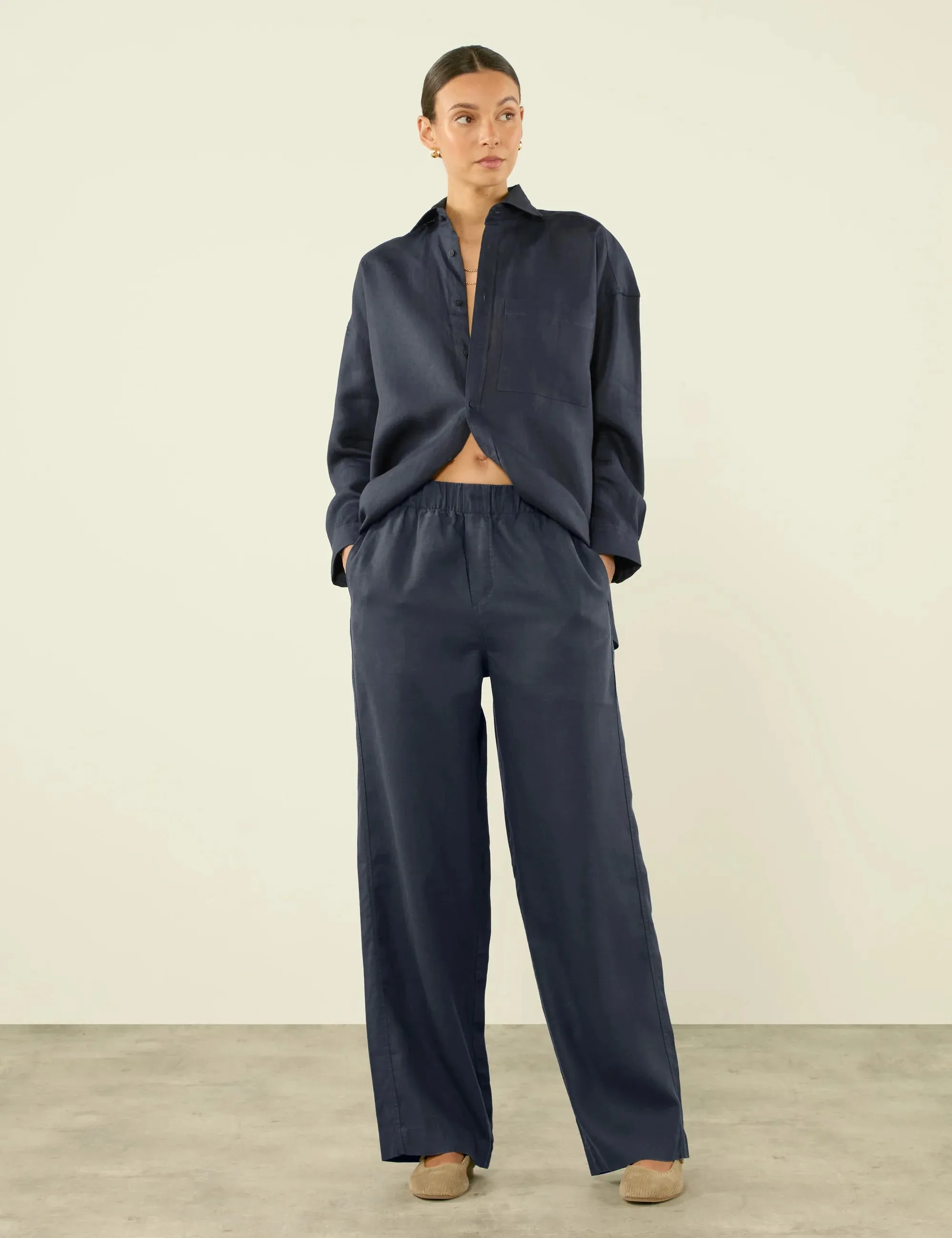 The Set: Hemp Navy Shirt & Trouser sold by With Nothing Underneath product image thumbnail 4