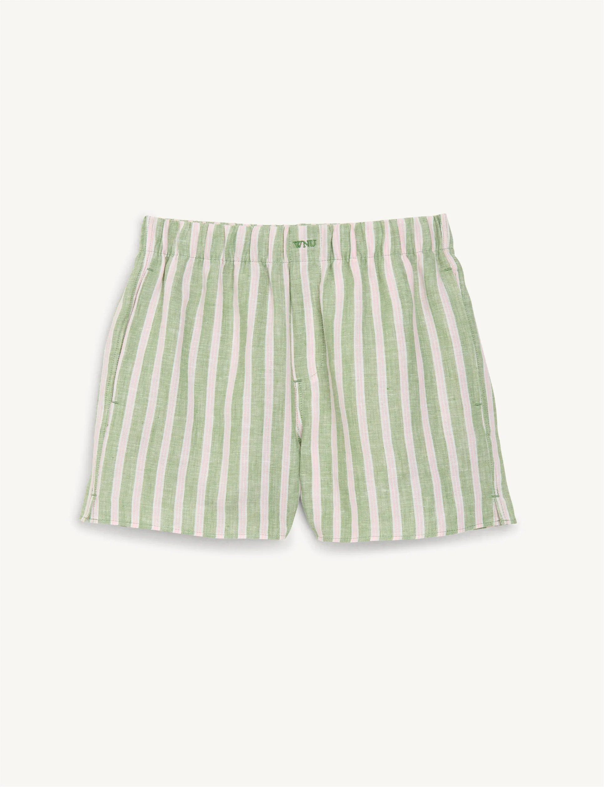The Boxer: Linen, Green and Pink Stripe sold by With Nothing Underneath product image thumbnail 2