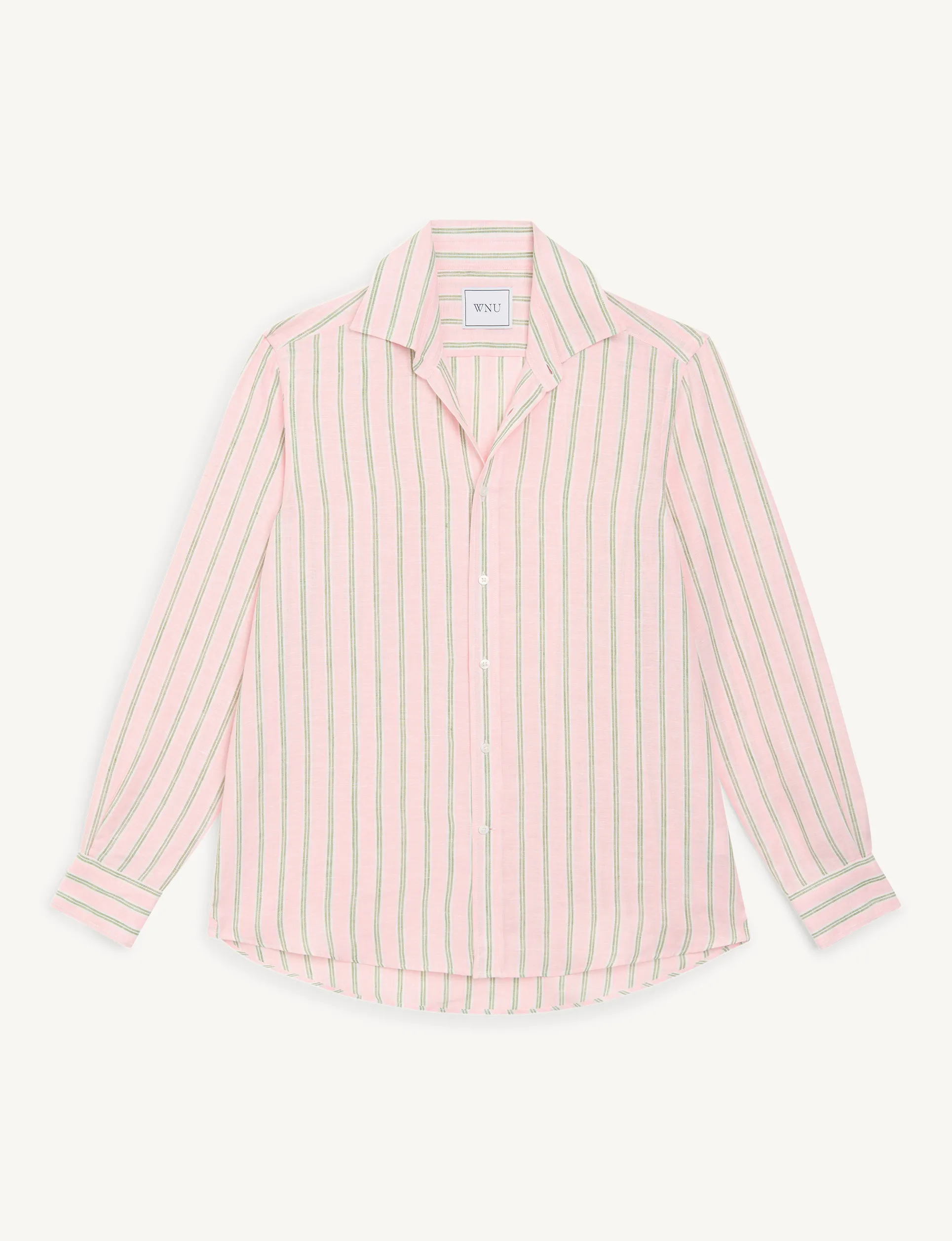 The Boyfriend: Linen, Pink and Green Stripe sold by With Nothing Underneath product image thumbnail 3