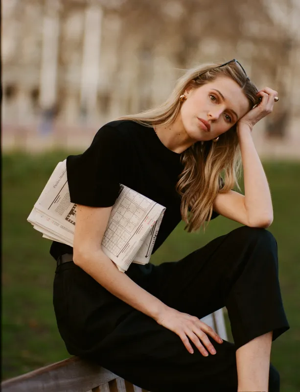 Christy Trouser: Linen, Black made by With Nothing Underneath