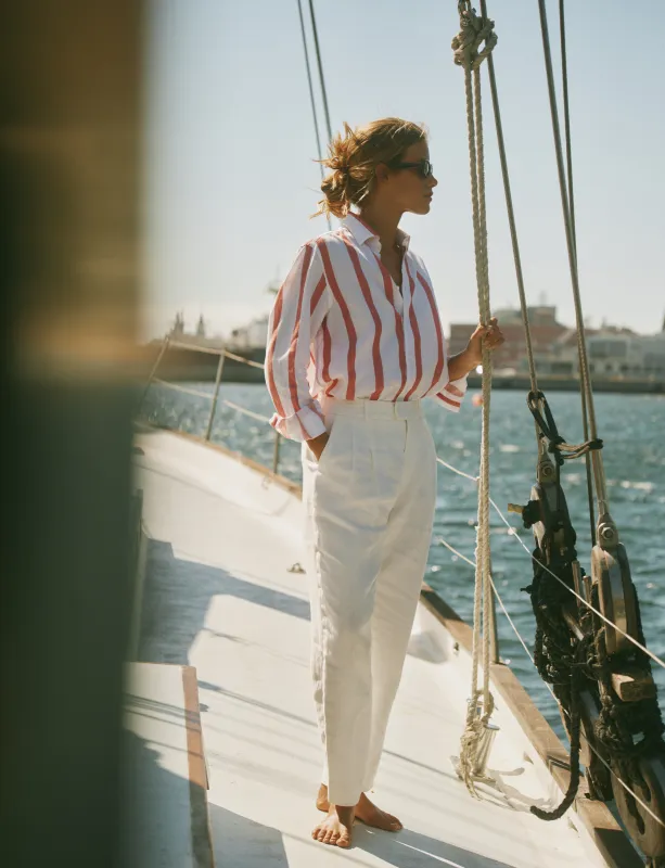 Christy Trouser: Linen, Ivory made by With Nothing Underneath