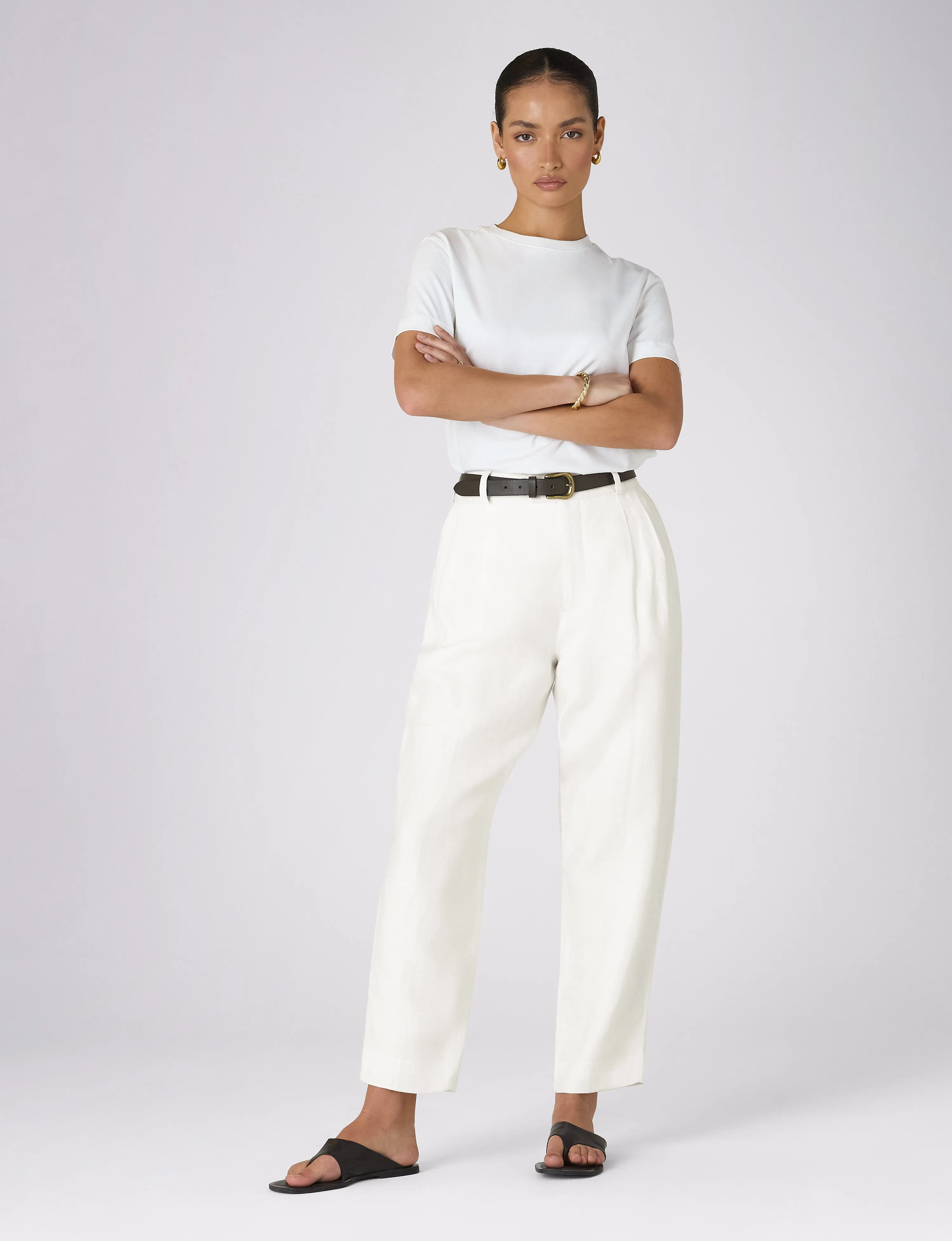 Christy Trouser: Linen, Ivory sold by With Nothing Underneath product image thumbnail 2