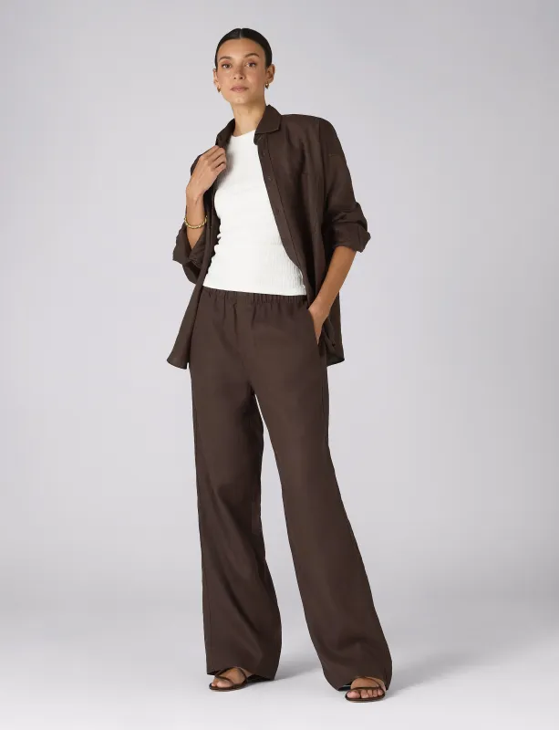 The Set: Hemp Chocolate Shirt & Palazzo made by With Nothing Underneath