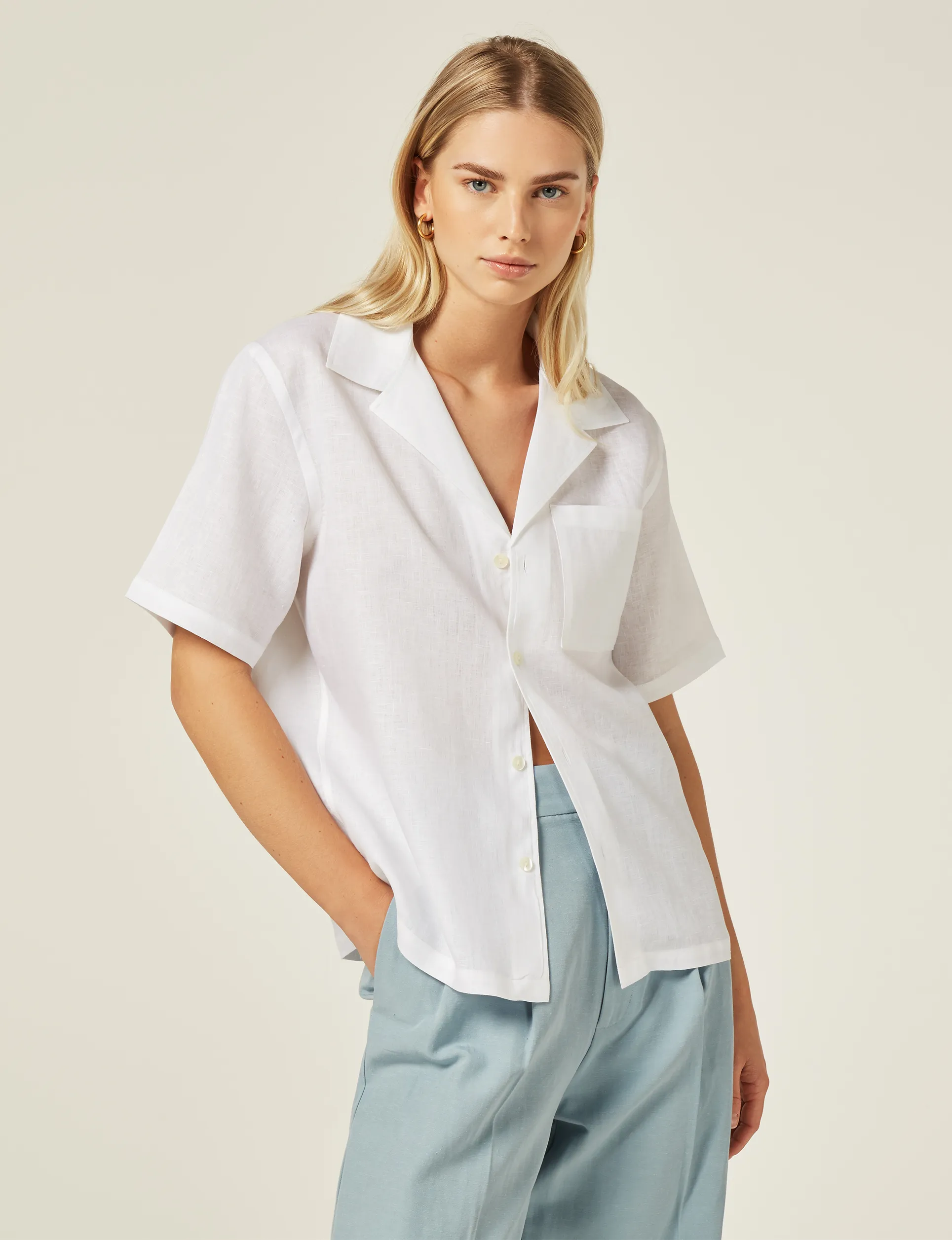 The Cabana: Linen, White sold by With Nothing Underneath