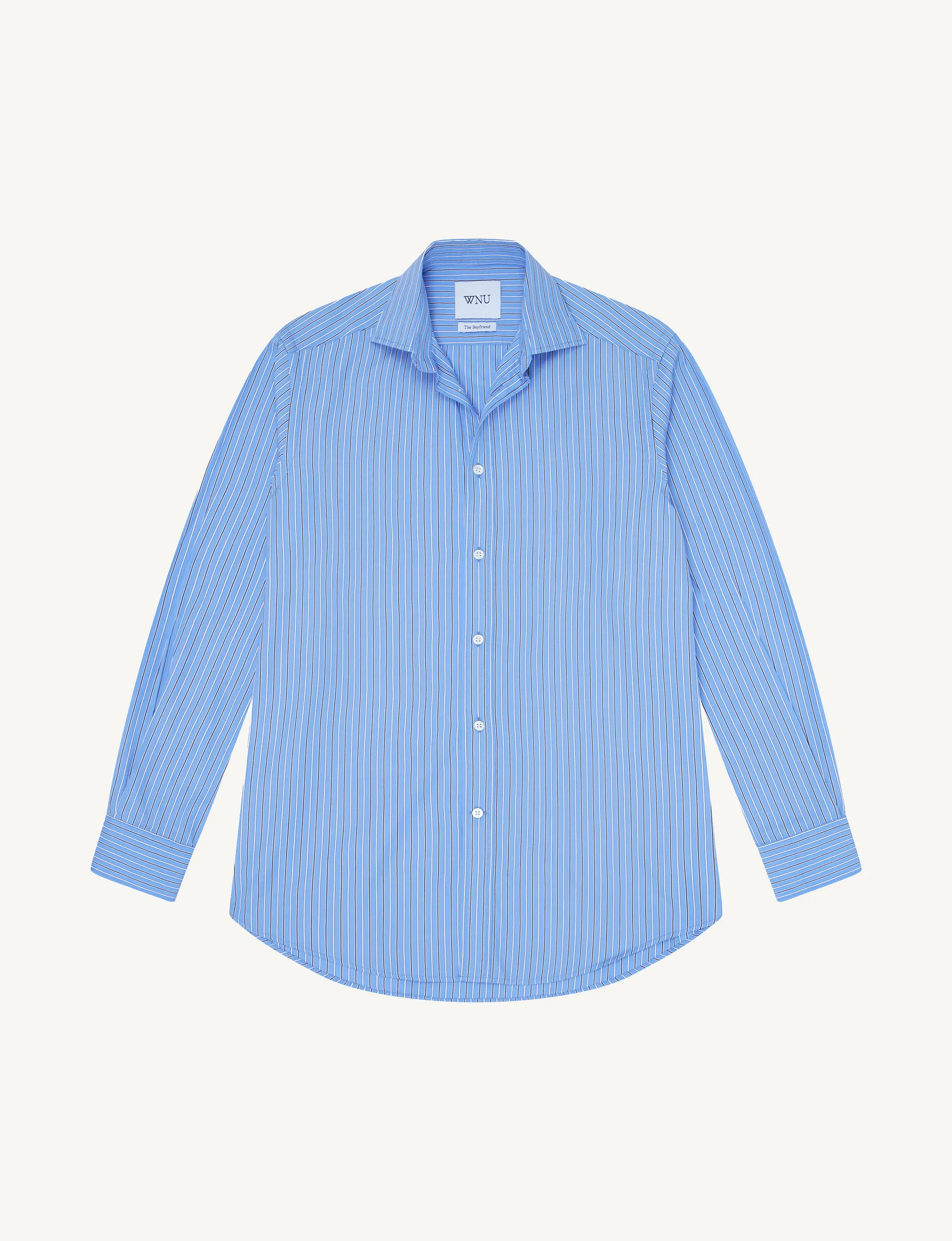 The Boyfriend: Fine Poplin, Blue Tri-Stripe sold by With Nothing Underneath product image thumbnail 3