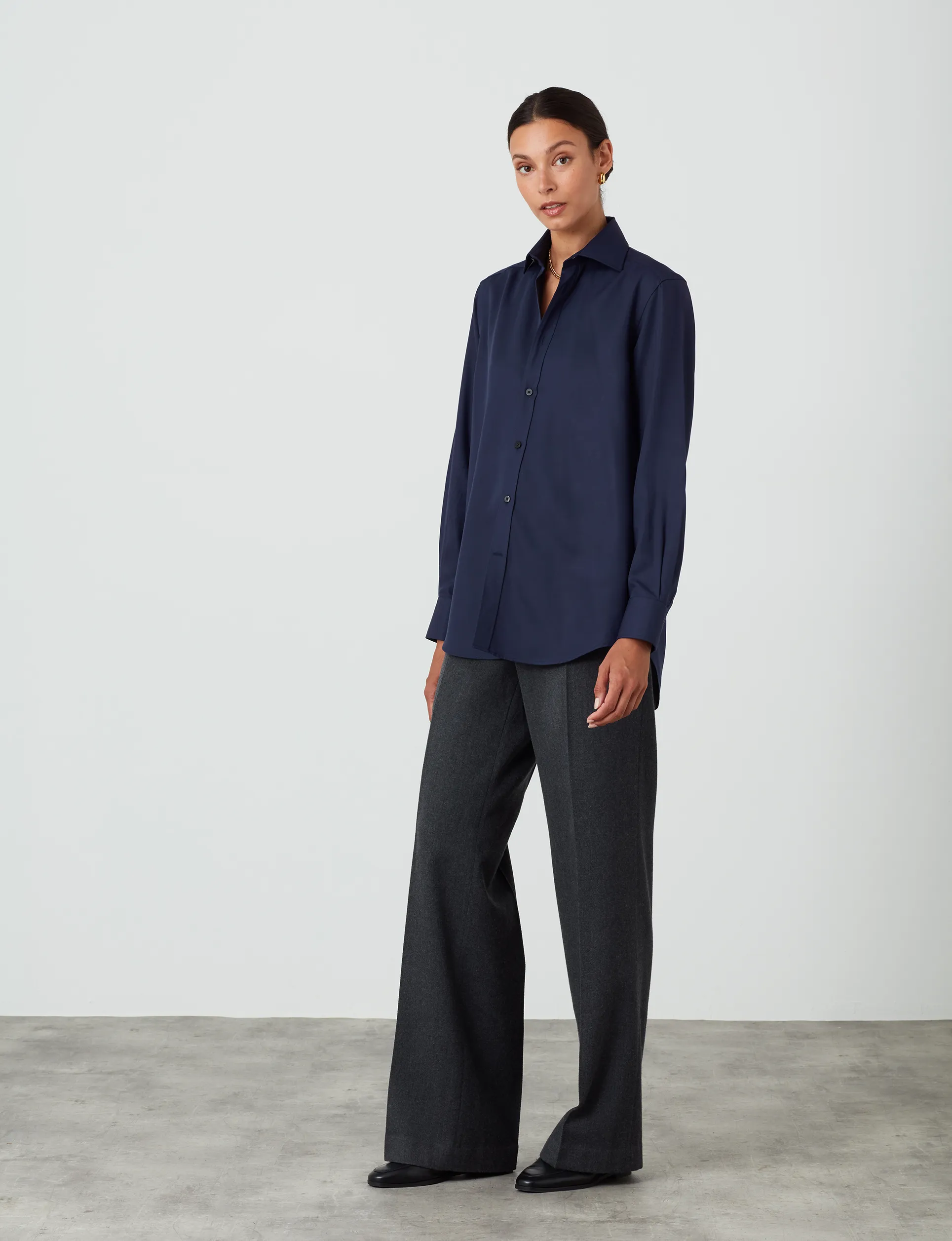 The Boyfriend: TENCEL™ Lyocell, Navy Blue sold by With Nothing Underneath product image thumbnail 4